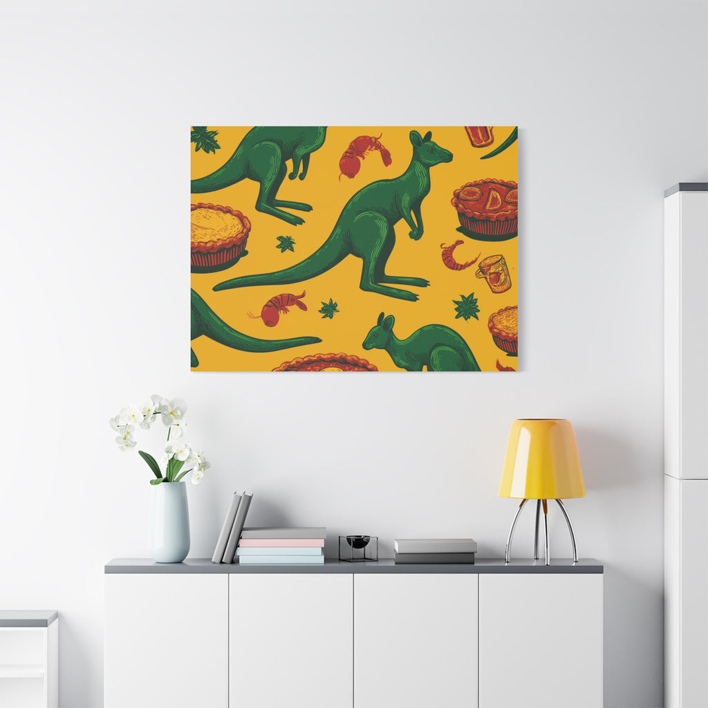 Kangaroo Canvas Wall Art, Vibrant Animal Decor, Unique Gift for Nature Lovers, Fun Kitchen Wall Hanging, Australian Themed Art