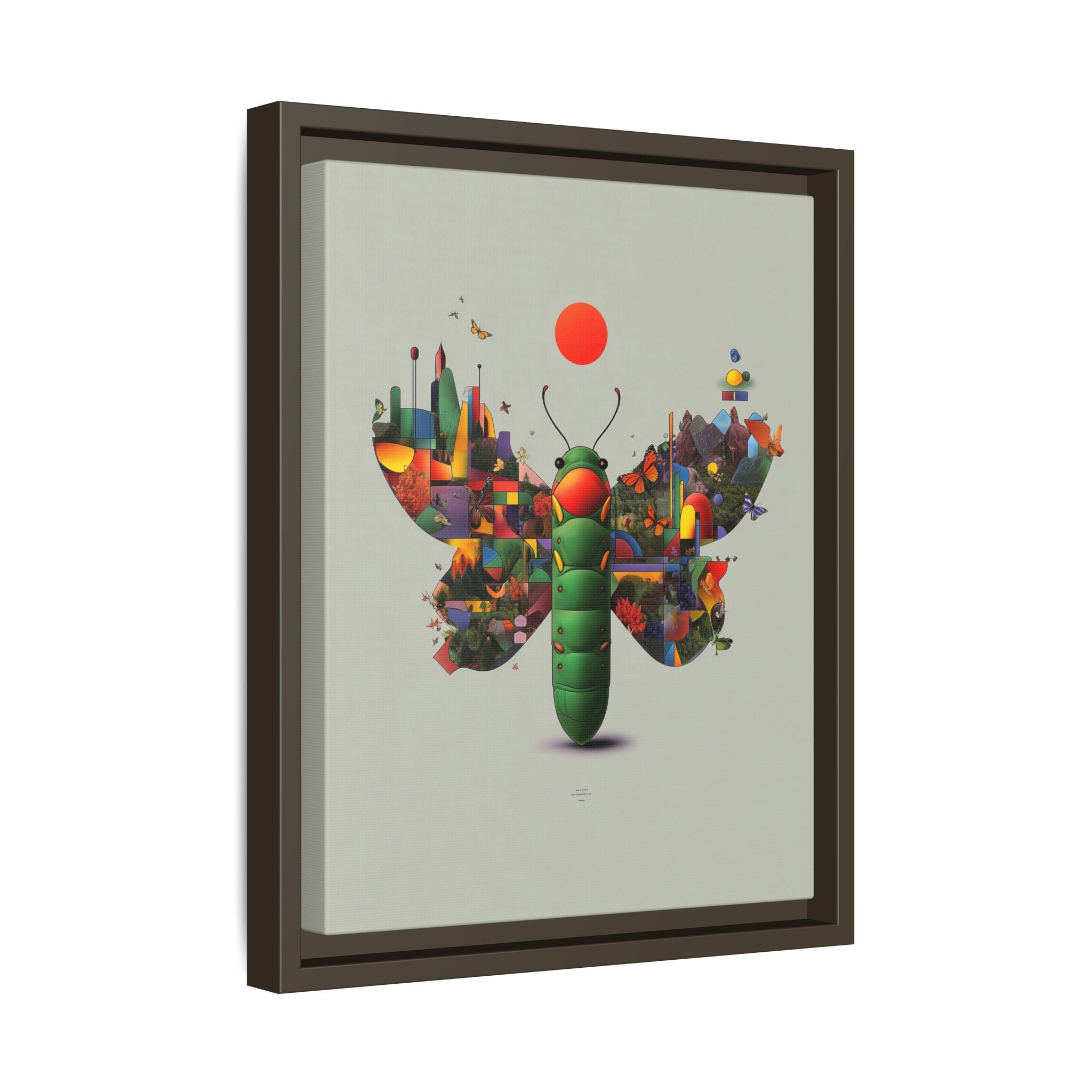 Geometric Chrysalis Framed Print : Butterfly Transformation, Digital Abstract Landscape Metaphor   |  Personalized & Custom Orders