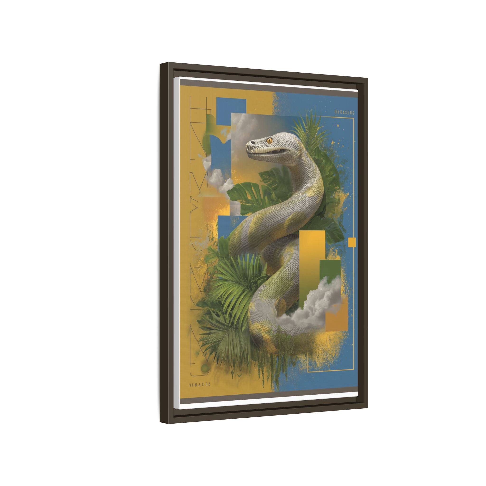 Serpent of Surreal Geometries: Tropical Hyperrealism, Digital Snake Illustration   |    Custom Orders Available