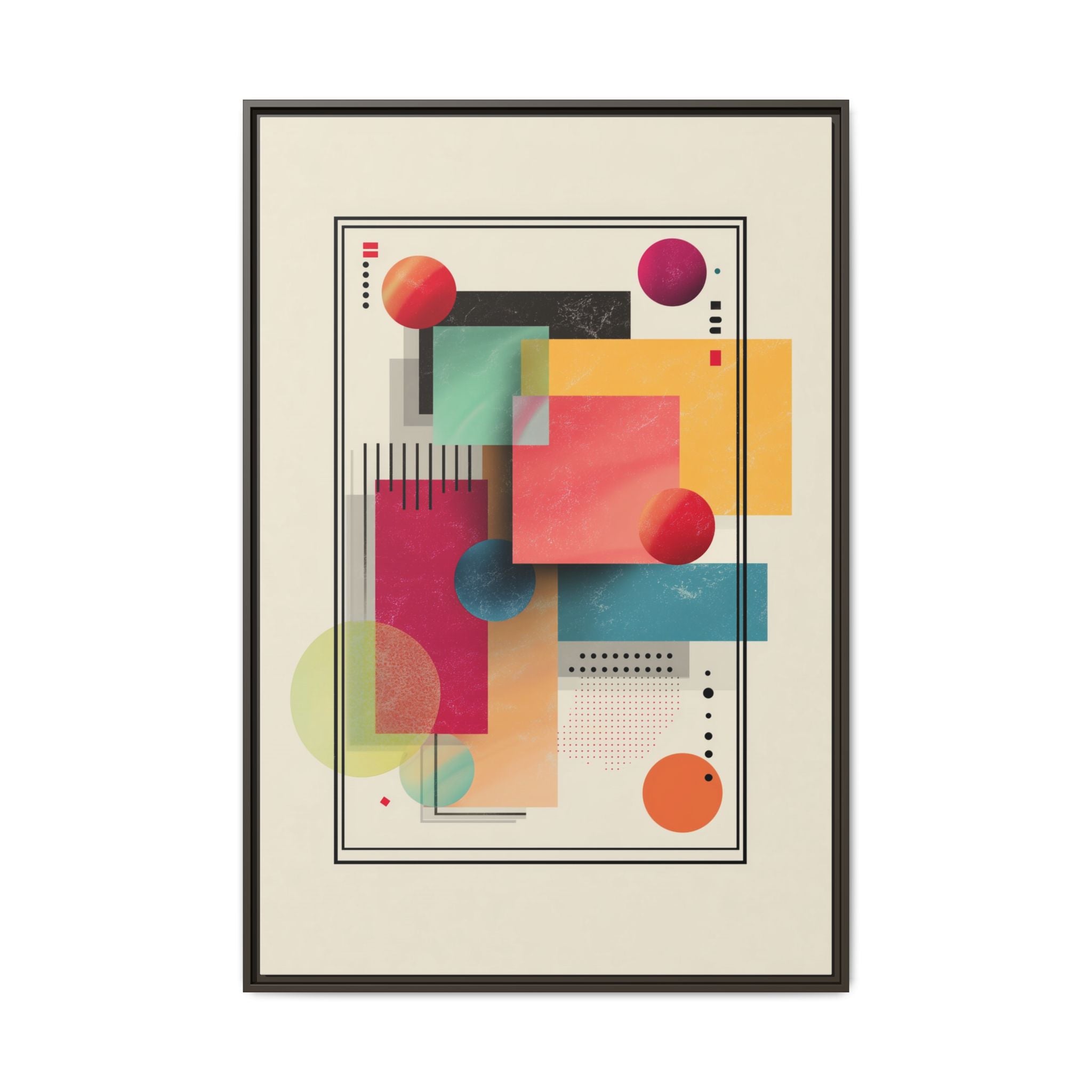 Geometric Harmony: Bauhaus Intersections, Digital Abstract Layers, Contemporary Color Palette   |   Custom Orders Accepted