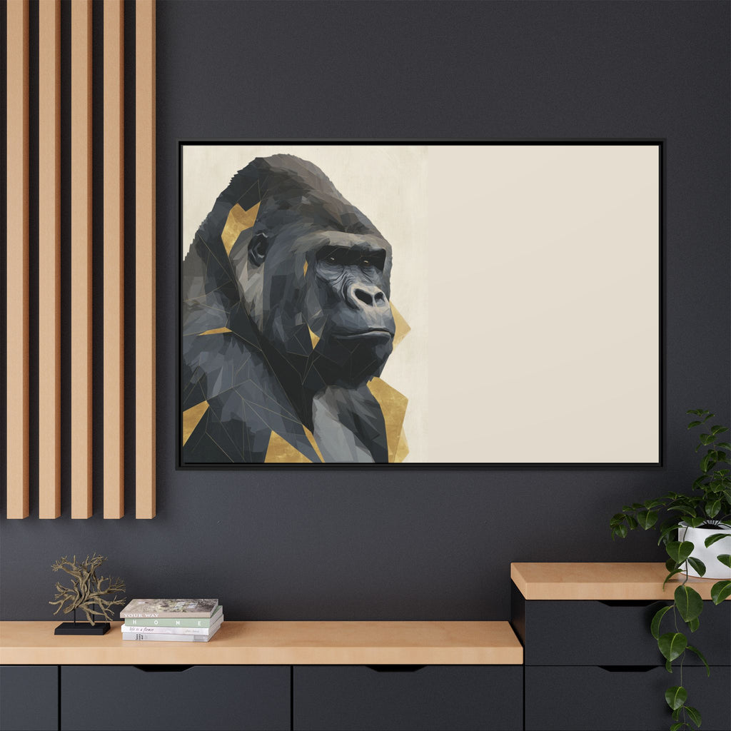 Primal Geometry: Polygonal Gorilla Portrait, Modern Metallic Wildlife Art   |  Personalized & Custom Orders Available