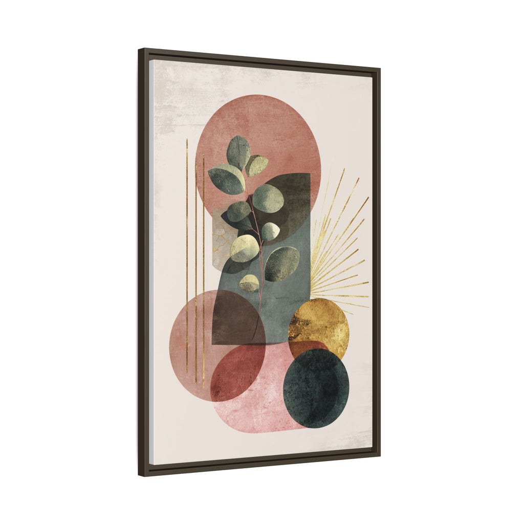 Botanical Geometric Symphony: Eucalyptus Harmony, Metallic Intersections, Modern Earth Tones   |   Custom Orders Accepted