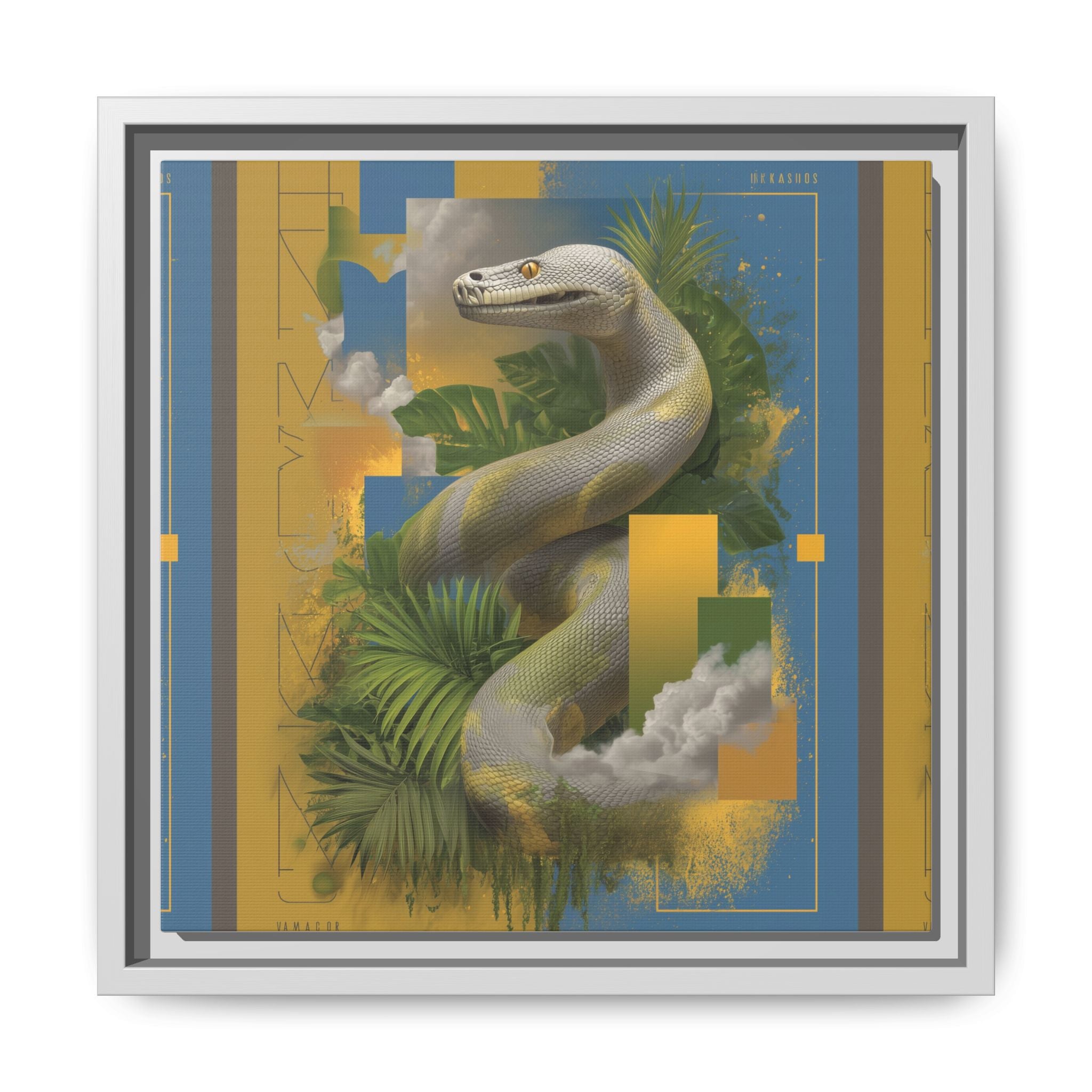 Serpent's Geometry: Tropical Jungle Fusion, Digital Surrealist Composition   |  Personalized & Custom Orders Available