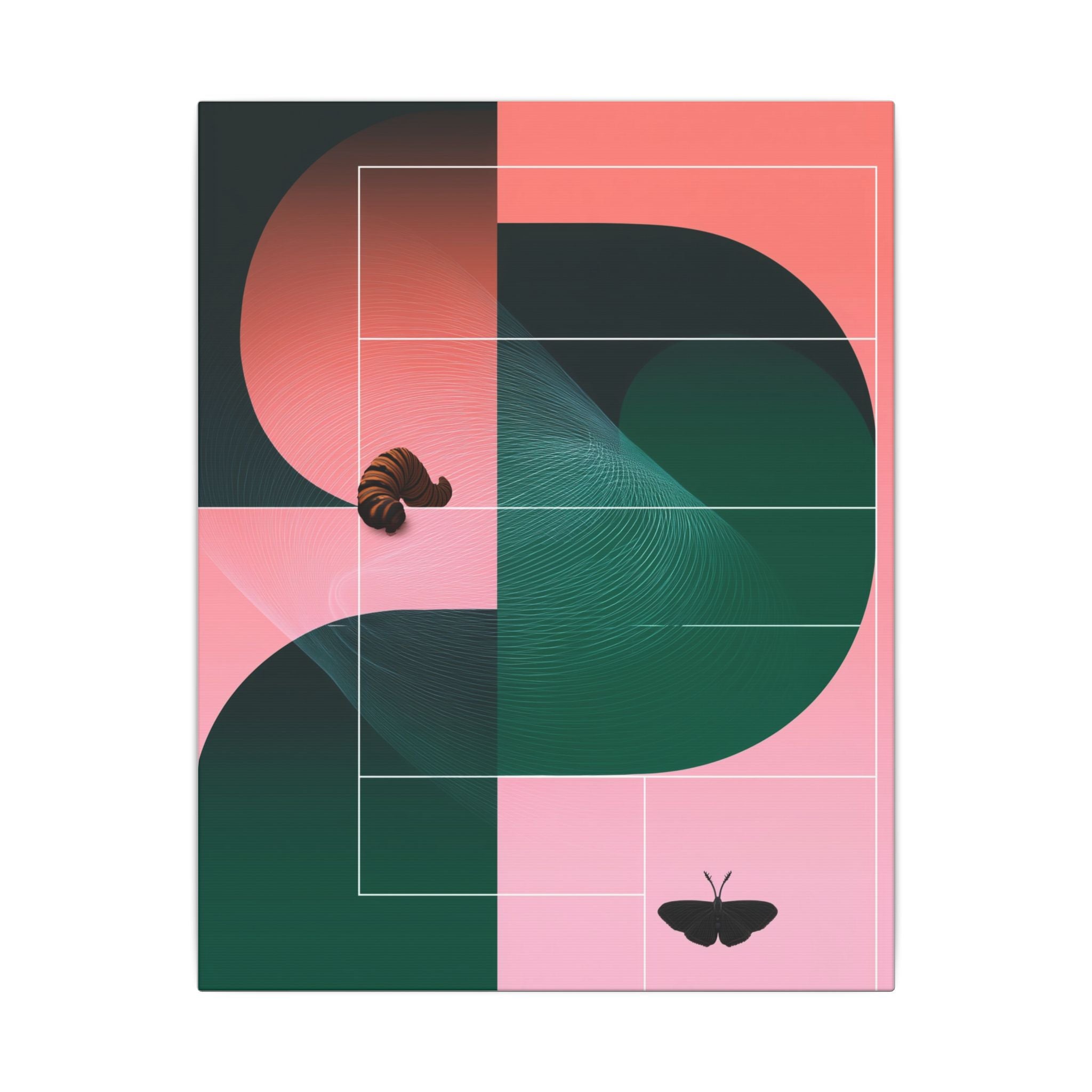 Geometric Harmony: Abstract Curves and Color Blocks, Modernist Compositional Design   |    Custom Orders Available