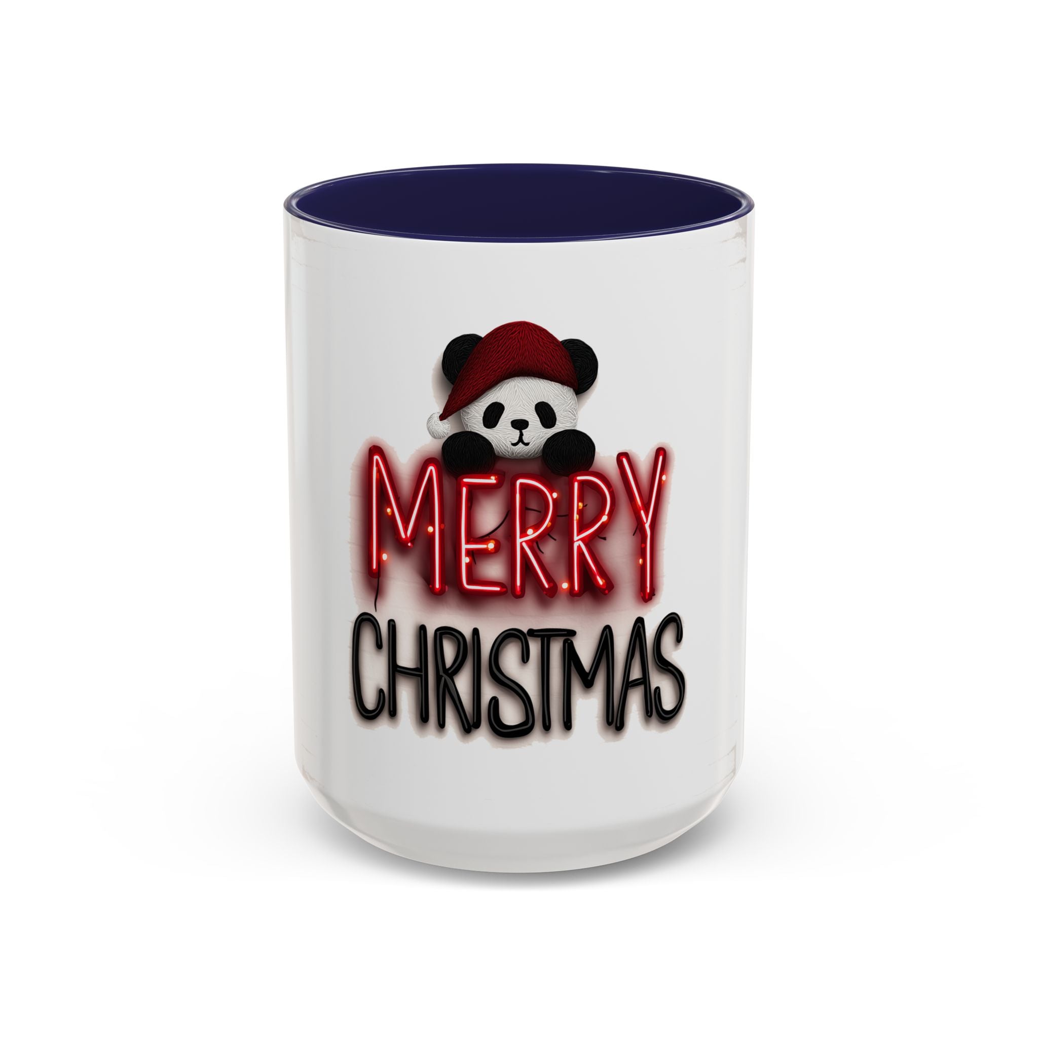 Festive Panda Christmas Cheer: Holiday Cartoon Graphic, Cute Seasonal Design, Whimsical Christmas Illustration