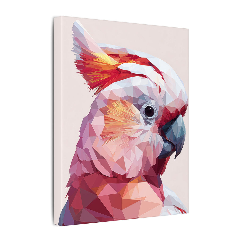 Polygonal Parrot: Low-Poly Digital Art, Geometric Cockatoo Portrait   |    Custom Orders Available
