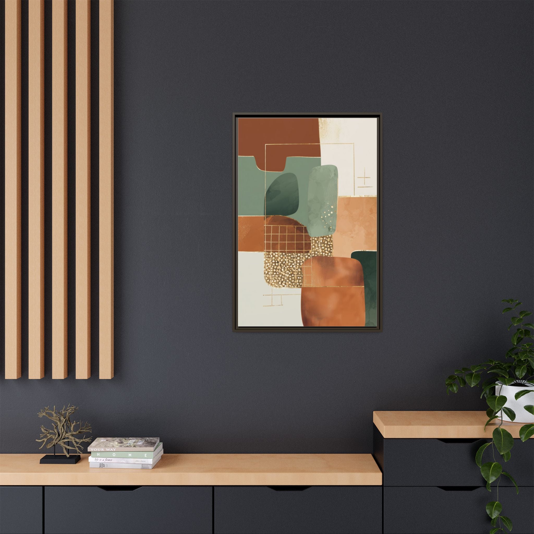 Geometric Harmony: Abstract Minimalist Art, Mid-Century Modern Design, Organic Shapes Composition   |   Custom Orders Accepted