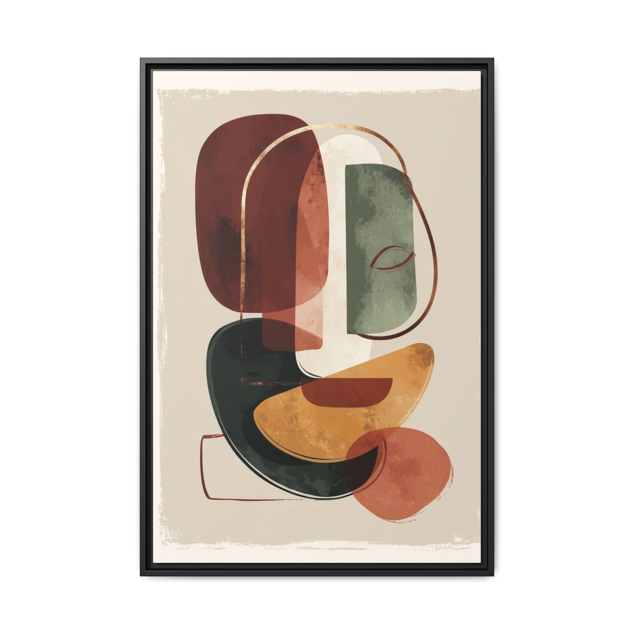 Layered Geometries: Mid-Century Modern Composition, Organic Abstract Design, Translucent Intersecting Shapes   |   Custom Orders Accepted