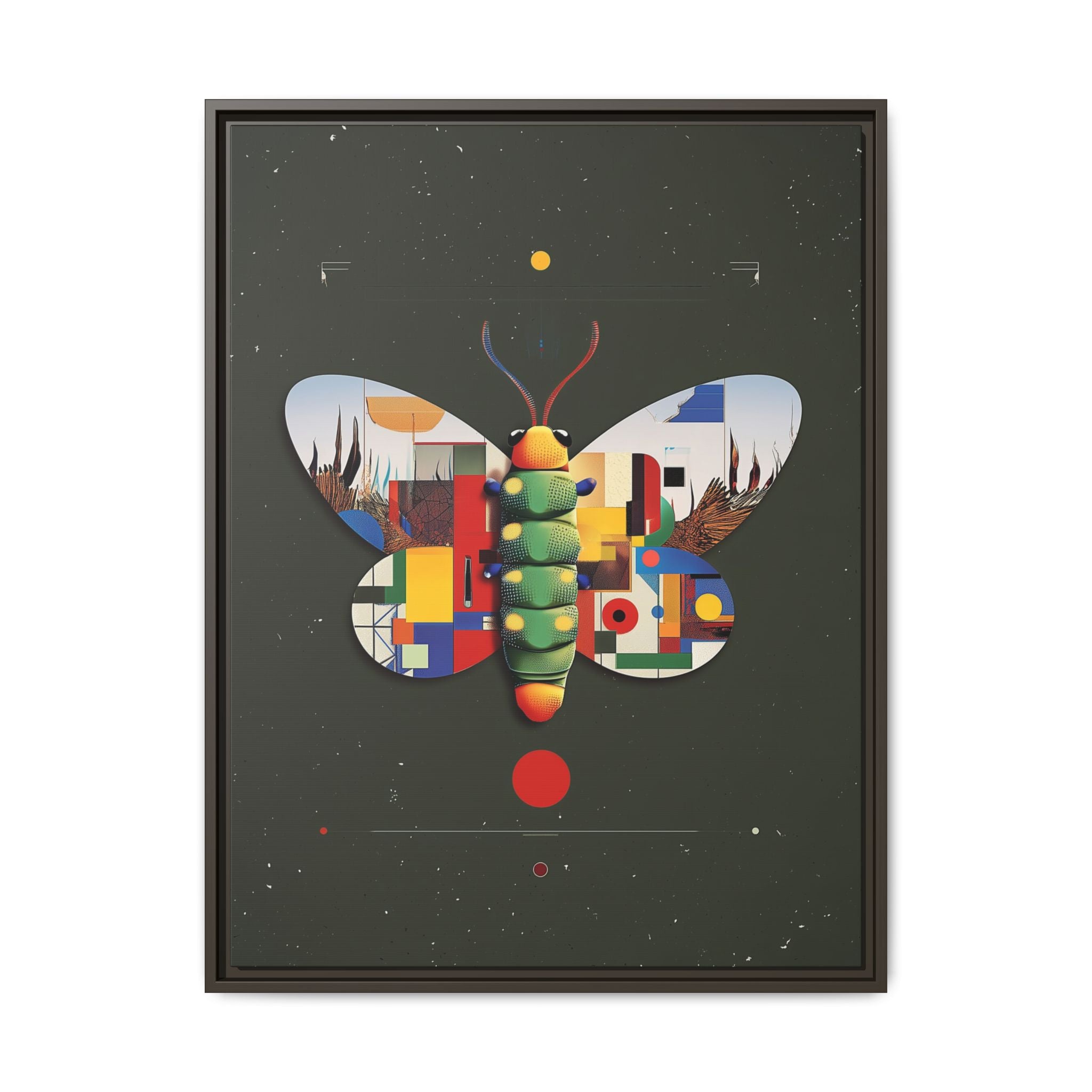 Geometric Butterfly Framed Print : Digital Cubist Interpretation, Modernist Entomological Design   |  Personalized & Custom Orders Available
