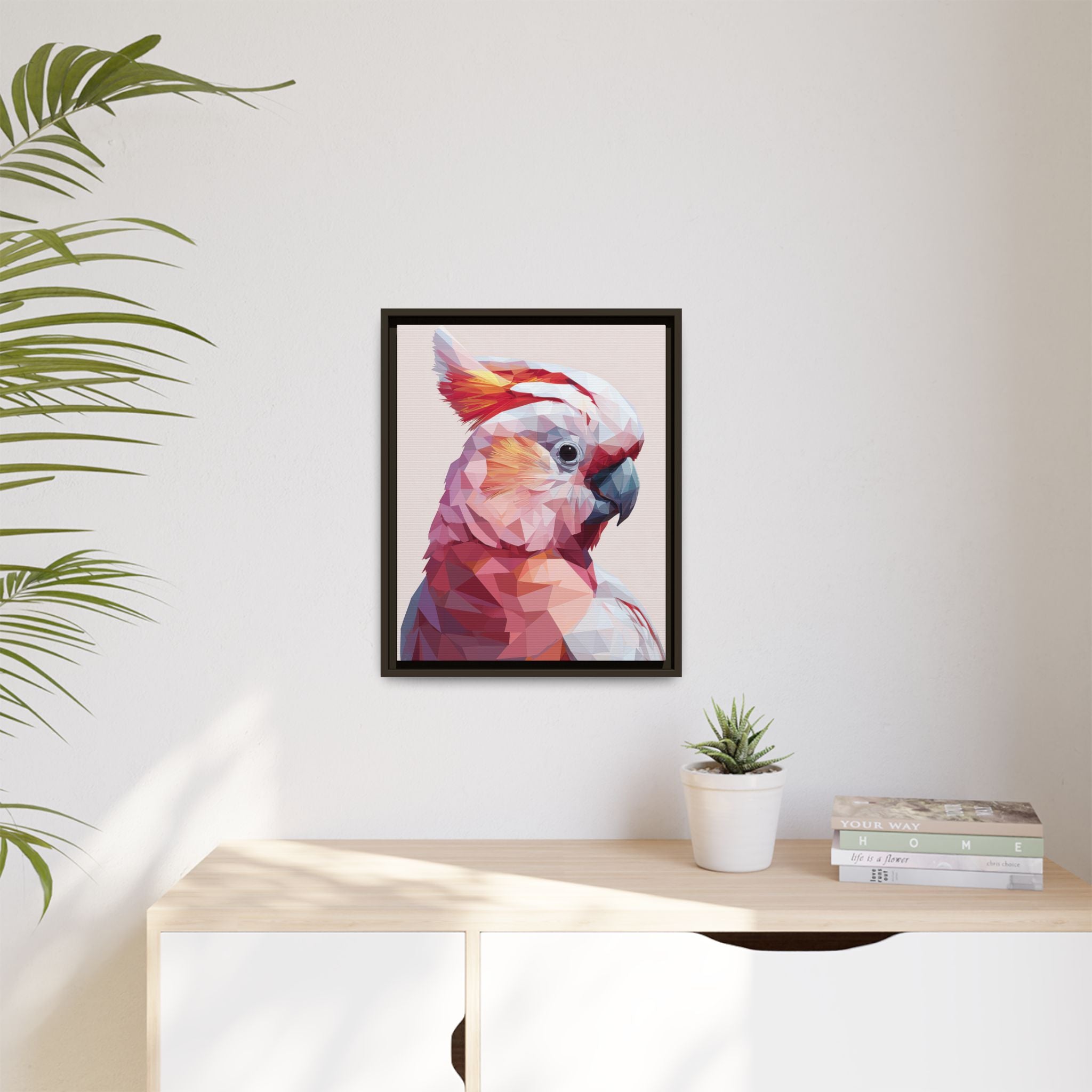 Geometric Cockatoo Portrait: Low-Poly Bird Art, Vibrant Abstract Illustration   |    Custom Orders Available