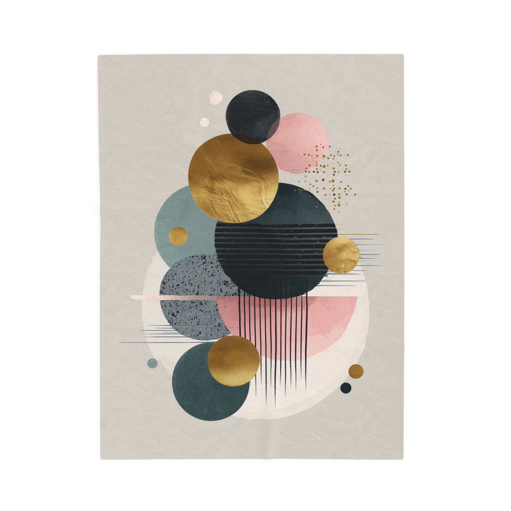 Geometric Harmony: Abstract Circular Composition, Mid-Century Modern Metallic Design   |    Custom Orders Available