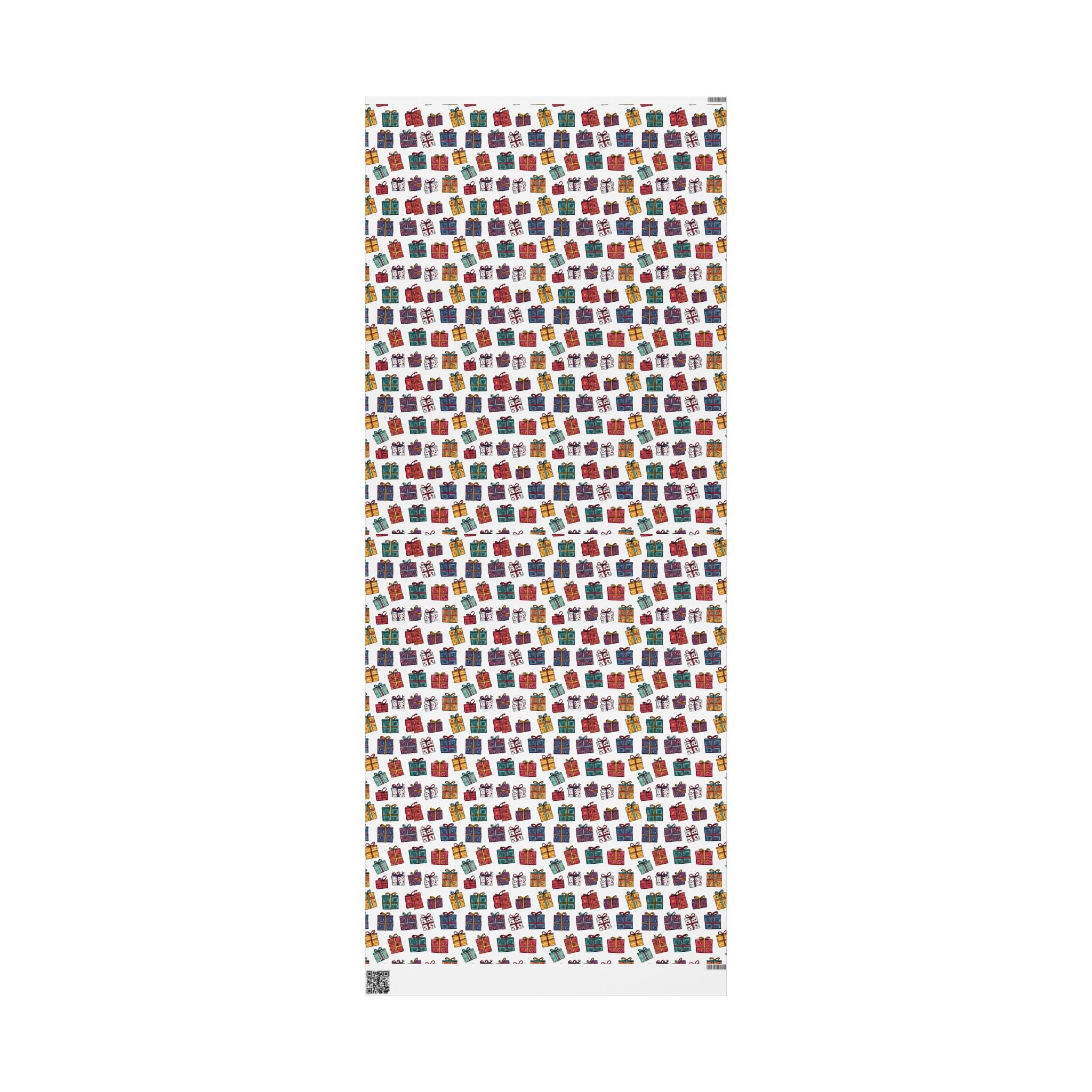 Gift Wrap Paper Roll — Colorful Hand-Drawn Presents Pattern