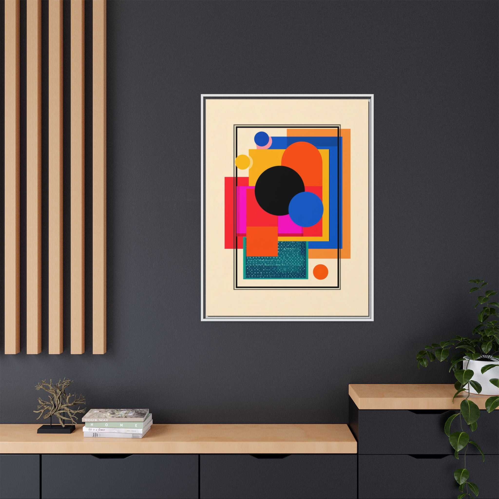 Geometric Harmony: Abstract Color Blocks, Mid-Century Modern Design, Minimalist Art Composition   |   Custom Orders Accepted