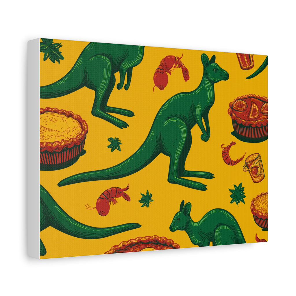 Kangaroo Canvas Wall Art, Vibrant Animal Decor, Unique Gift for Nature Lovers, Fun Kitchen Wall Hanging, Australian Themed Art
