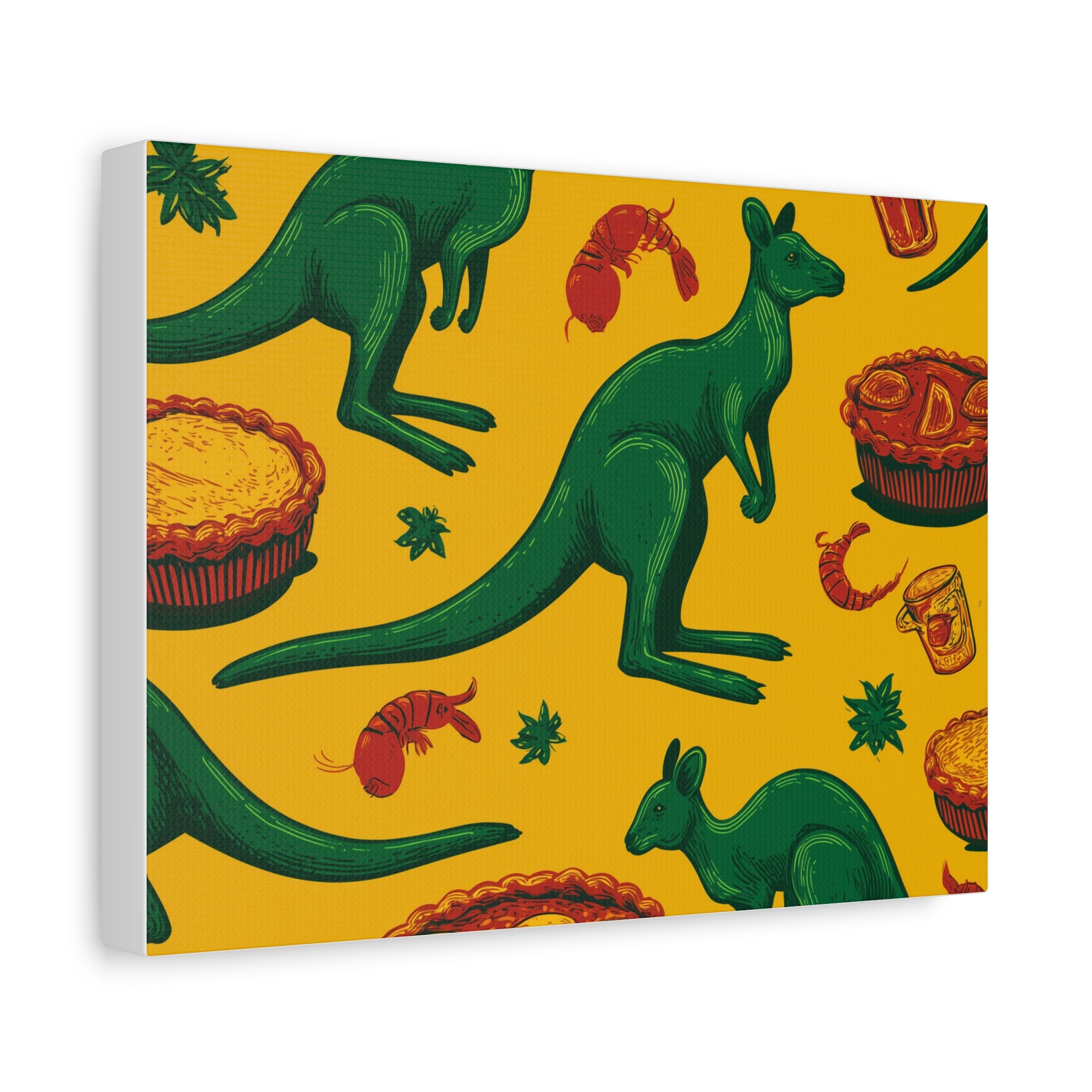 Kangaroo Canvas Wall Art, Vibrant Animal Decor, Unique Gift for Nature Lovers, Fun Kitchen Wall Hanging, Australian Themed Art