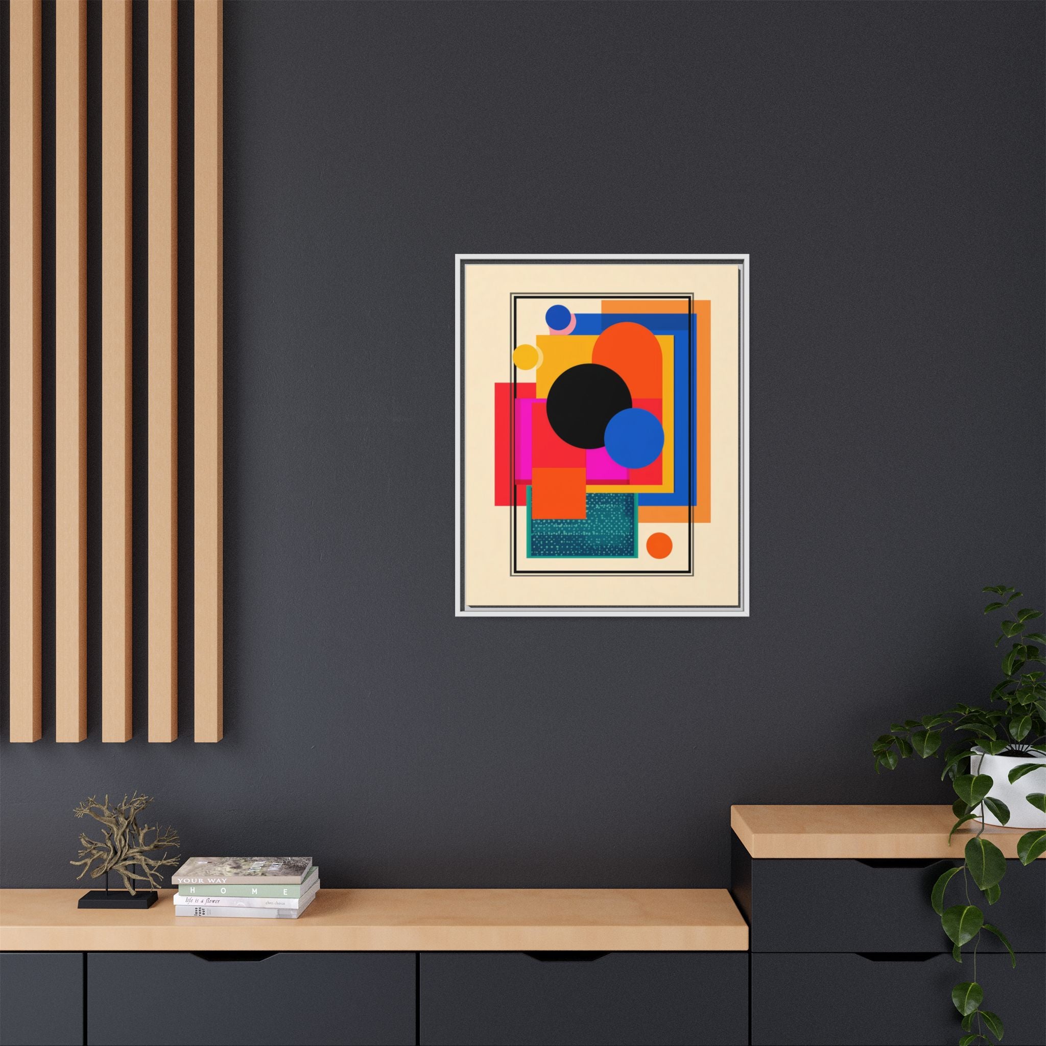 Geometric Harmony: Abstract Color Blocks, Mid-Century Modern Design, Minimalist Art Composition   |   Custom Orders Accepted