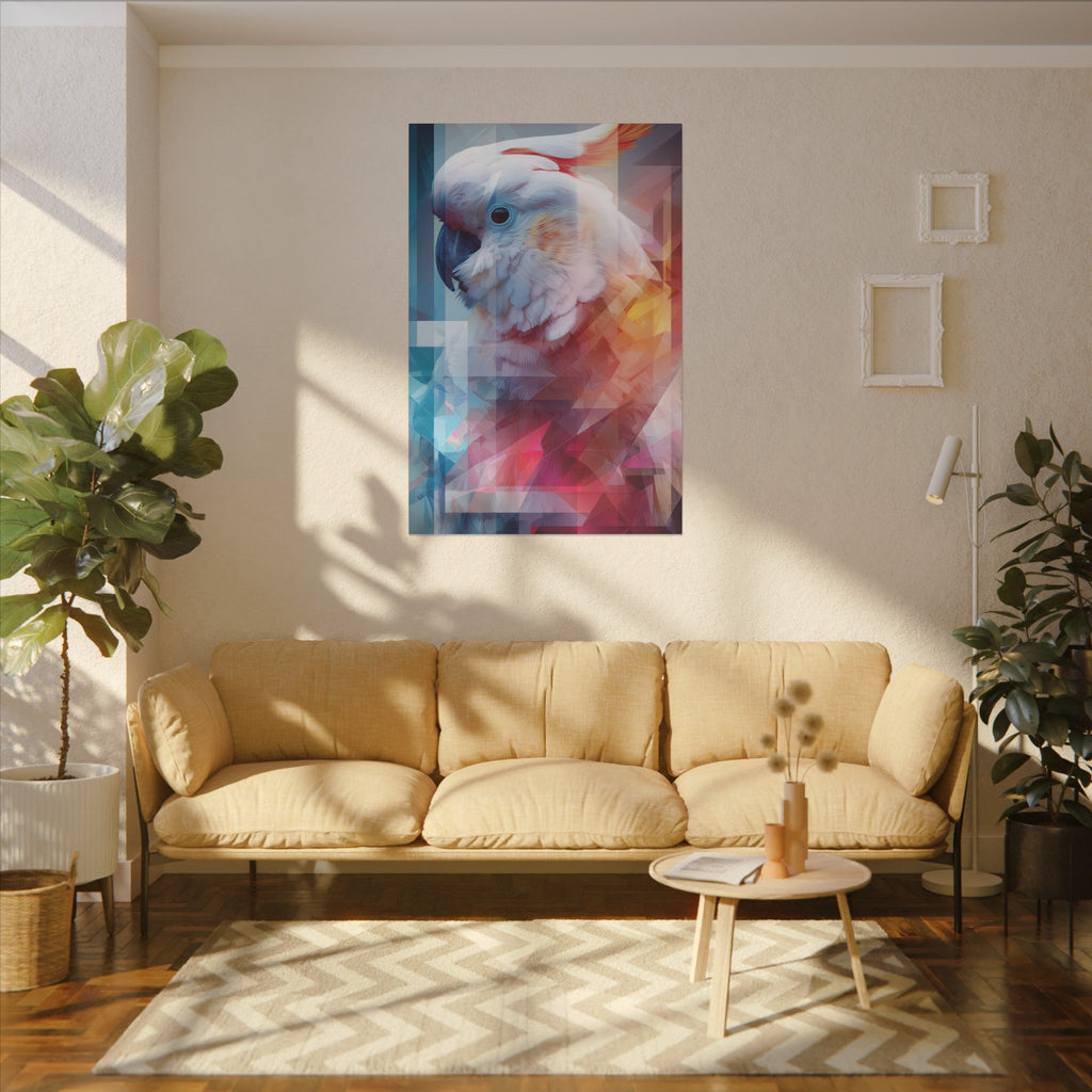 Geometric Cockatoo: Prismatic Wildlife Portrait, Low-Poly Digital Art   |    Custom Orders Available