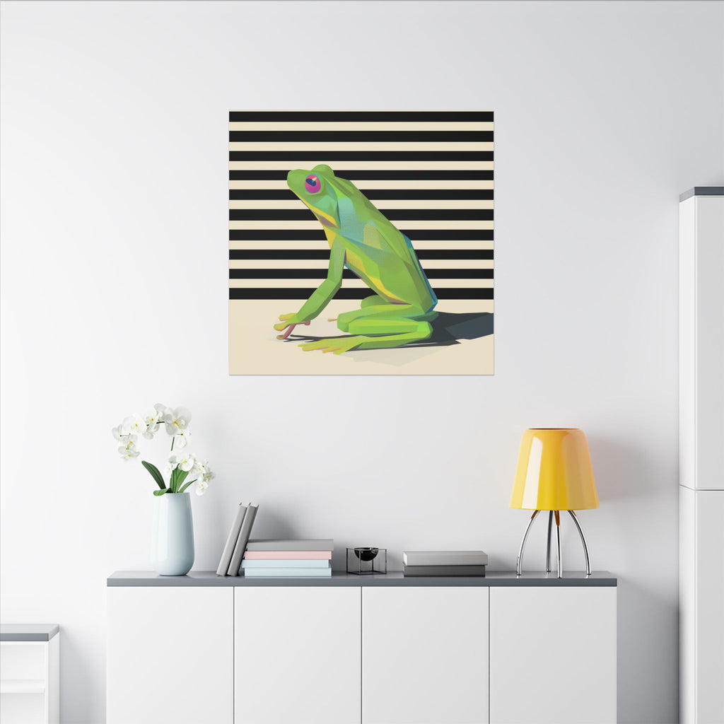 Geometric Frog Vibrance: Modern Wildlife Art, Minimalist Green Graphic Design   |    Custom Orders Available