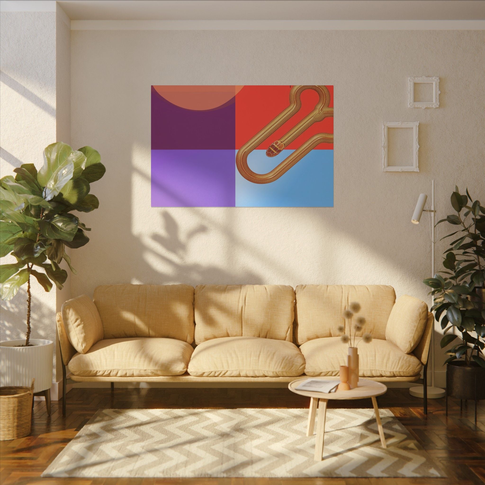 Serpentine Geometry: Abstract Color Fusion, Dimensional Graphic Design, Vibrant Compositional Art   |   Custom Orders Accepted