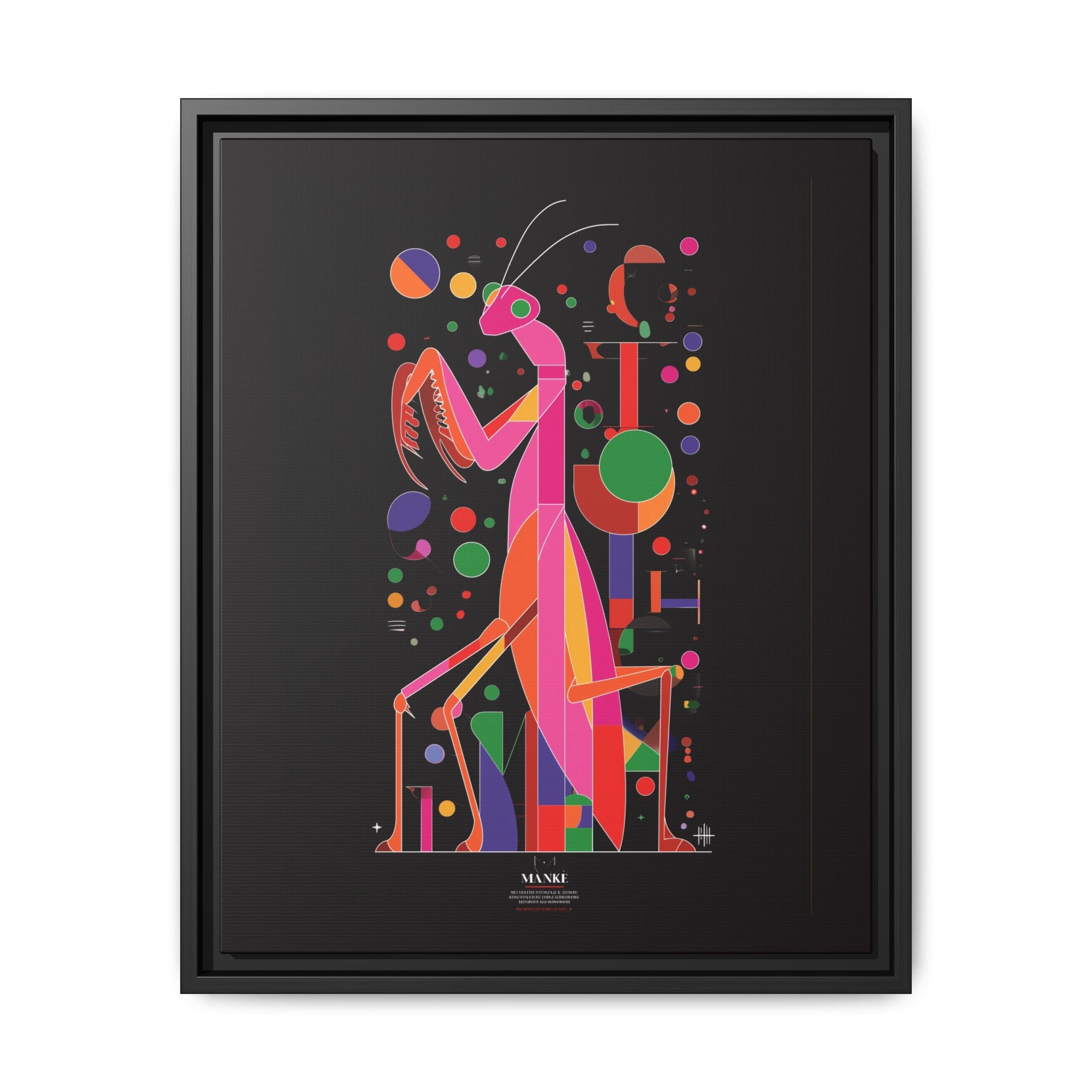Mantis Geometrica Framed Print : Cubist Insect Design, Vibrant Graphic Poster Art   |   Custom Orders Available