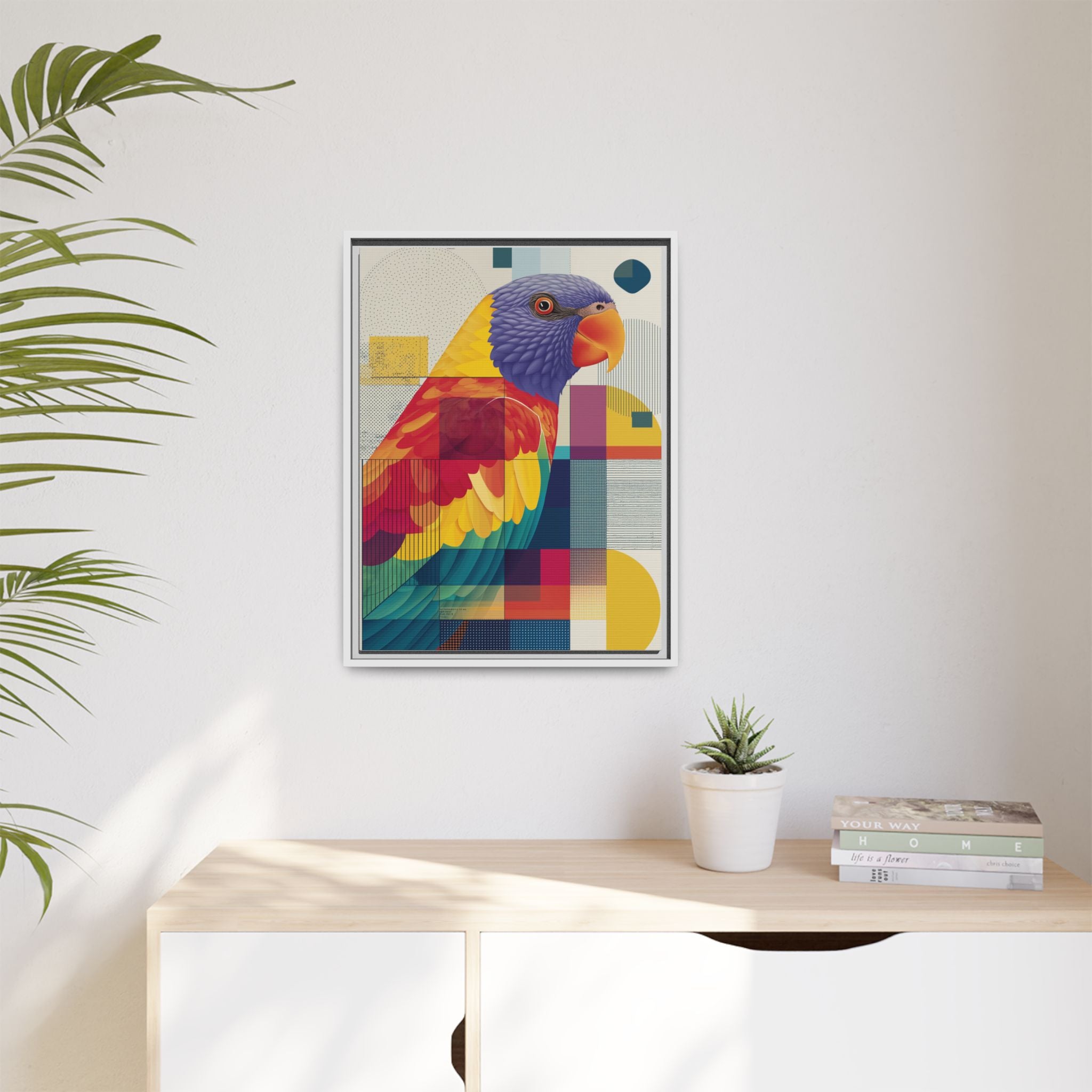 Prismatic Parrot: Geometric Deconstruction, Modern Abstract Art   |    Custom Orders Available