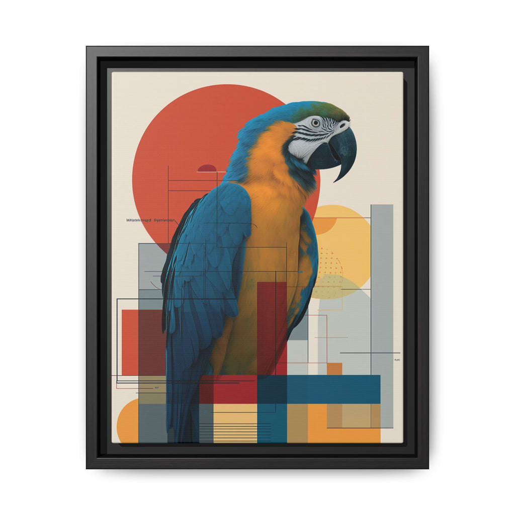 Macaw in Geometric Harmony: Modern Avian Portrait, Architectural Abstract Composition   |    Custom Orders Available