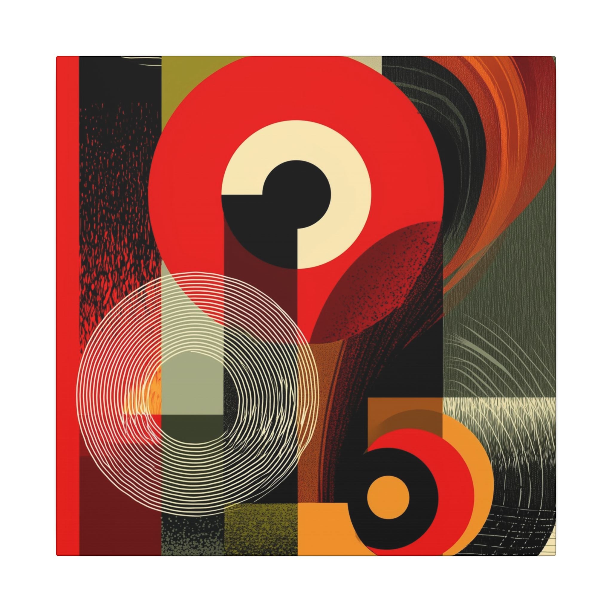 Geometric Convergence: Mid-Century Modern Abstract, Constructivist Design Principles, Bold Chromatic Composition   |   Custom Orders