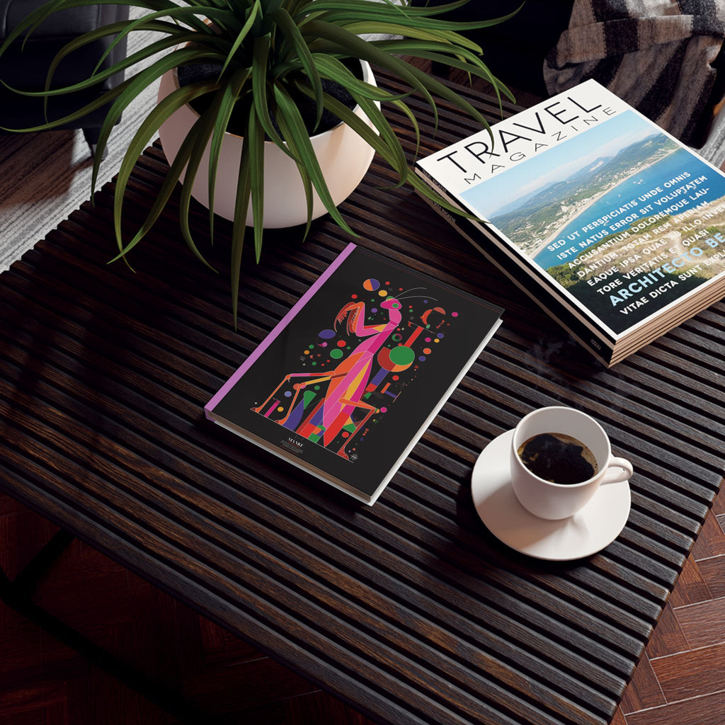 Personalized Geometric Praying Mantis Journal: Vibrant Digital Art, Minimalist Design Personalized Journal   |    Custom Orders Accepted