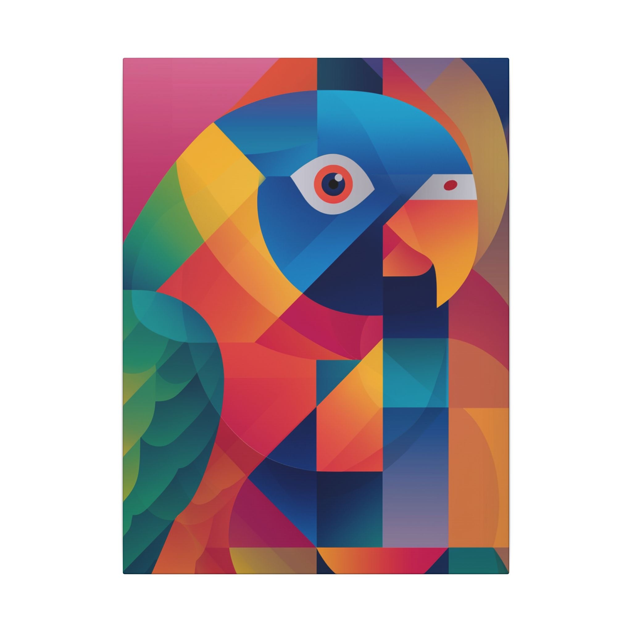 Prismatic Parrot: Cubist Digital Art, Geometric Color Explosion   |    Custom Orders Available