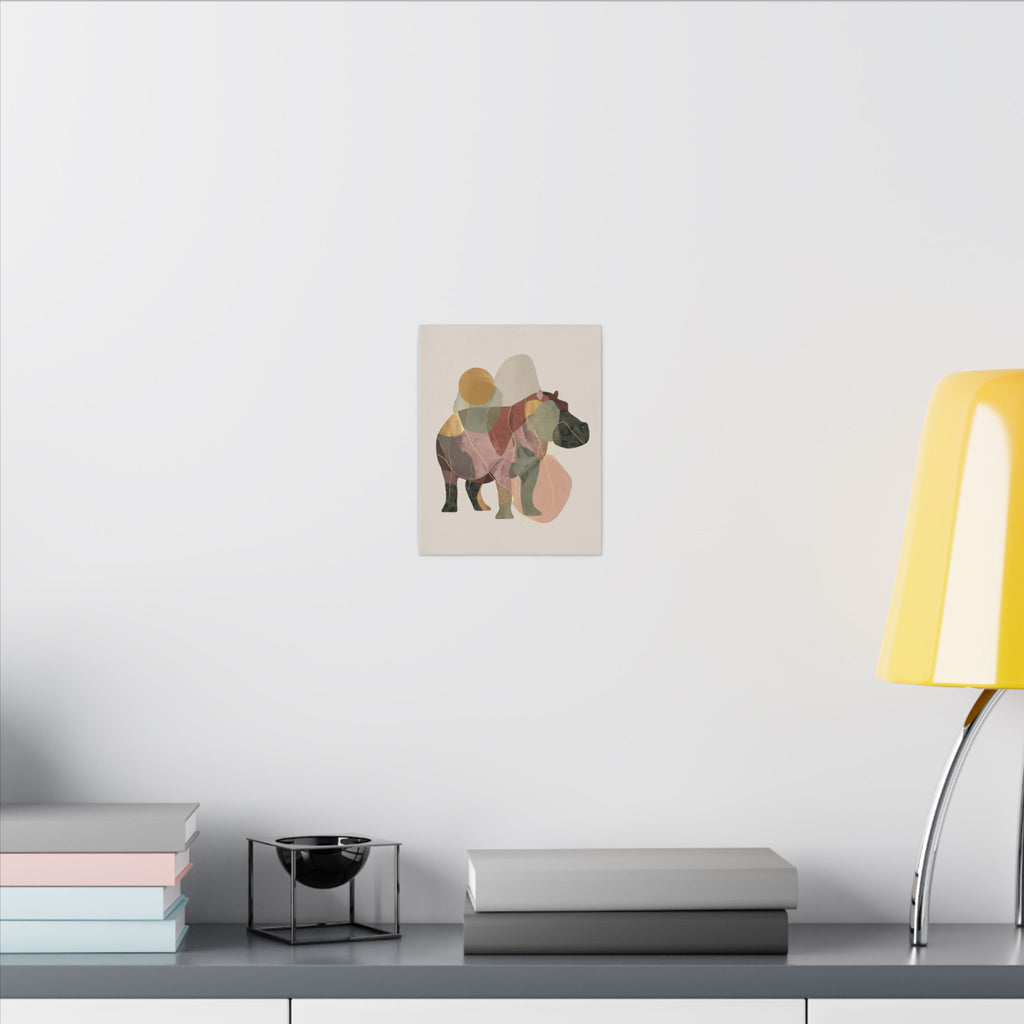 Geometric Hippo: Abstract Animal Art, Minimalist Pastel Composition   |    Custom Orders Available
