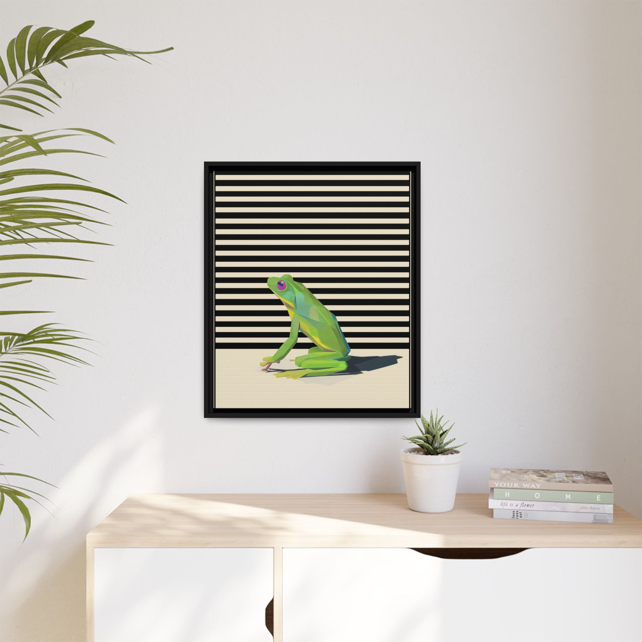 Geometric Frog Persona: Modern Wildlife Illustration, Vibrant Graphic Design   |  Personalized & Custom Orders Available