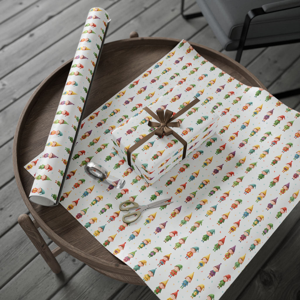 Christmas Elf Wrapping Paper Roll – Cute Holiday Gift Wrap with Elves & Presents