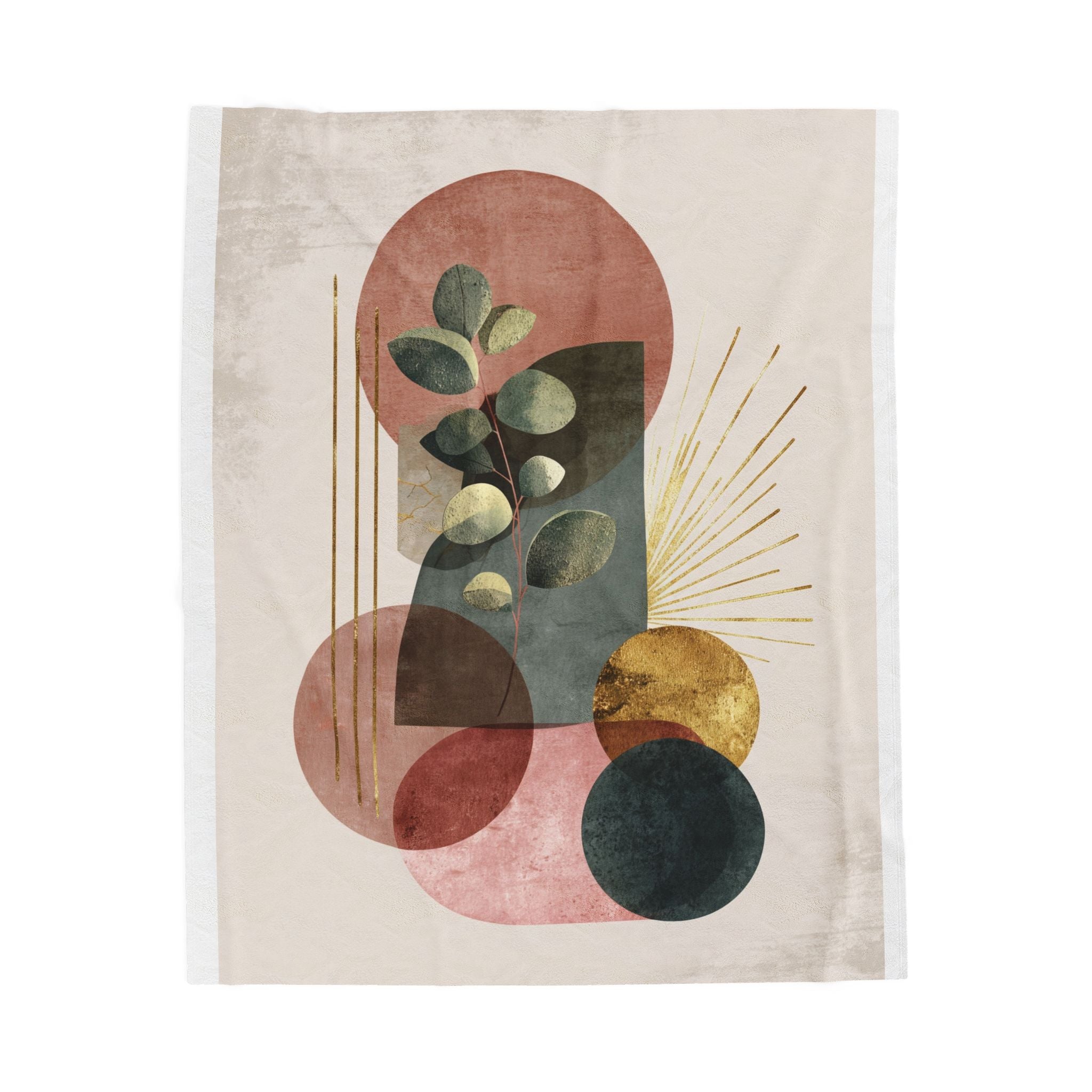 Eucalyptus Geometry: Botanical Abstract Composition, Minimalist Earth Tone Design   |    Custom Orders Available