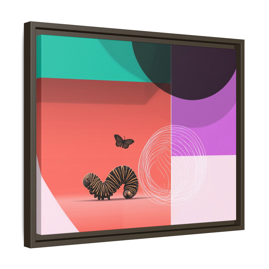 Striped Caterpillar and Butterfly Framed Print , Mid-Century Modern Color Blocks   |  Personalized & Custom Orders Available