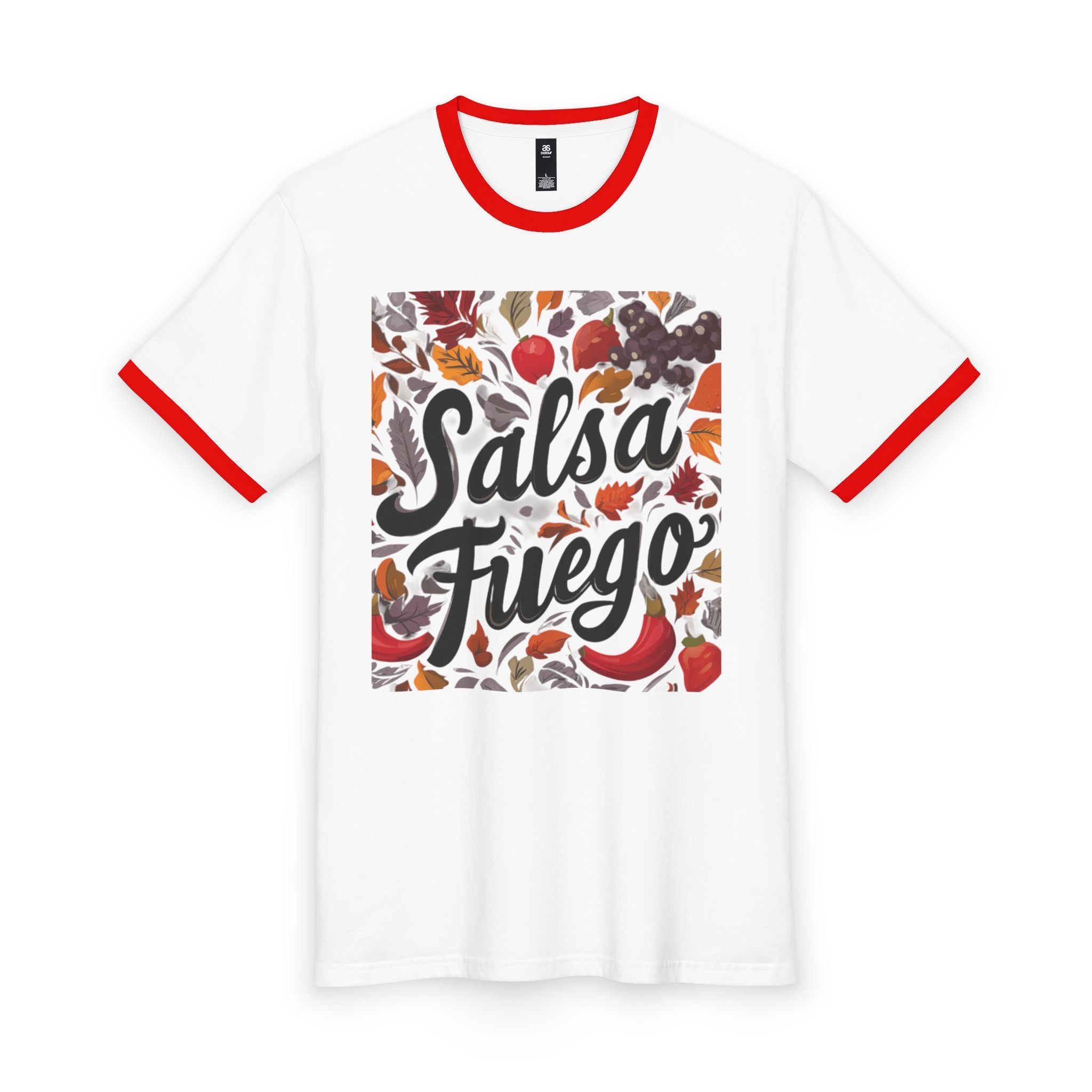 Salsa Fuego Ringer Tee — Spicy Latin Dance & Salsa Shirt (Cotton)