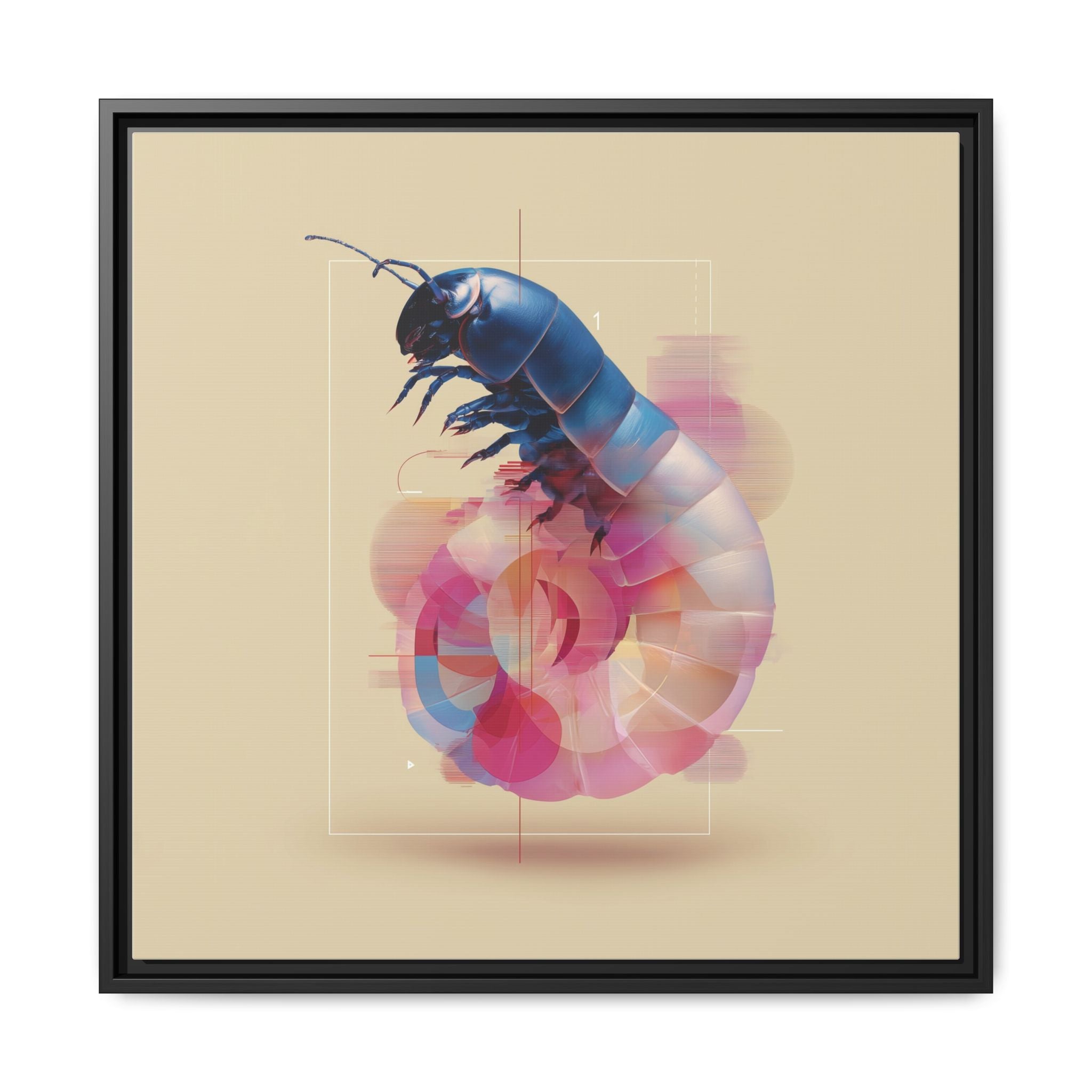Exoskeleton Enigma: Digital Glitch Isopod, Metallic Crustacean Portrait   |  Personalized & Custom Orders Available