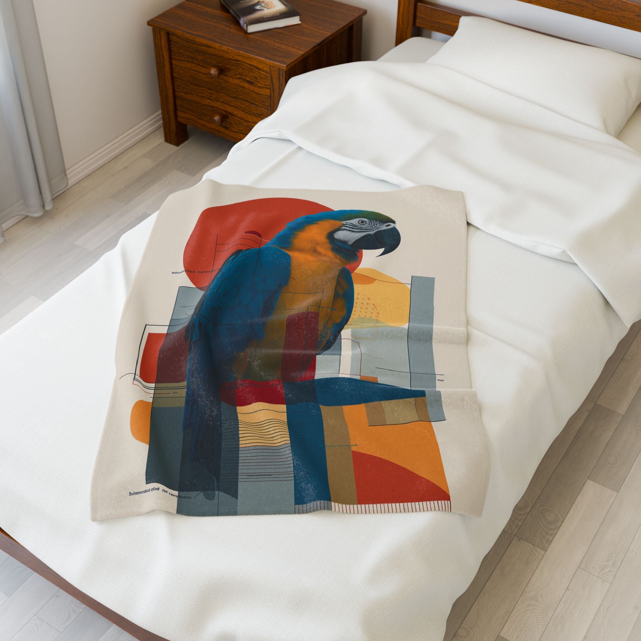 Geometric Macaw Quilt Cover, Doona Cover, Duvet : Modernist Avian Portrait, Constructivist Design   |    Custom Orders Available