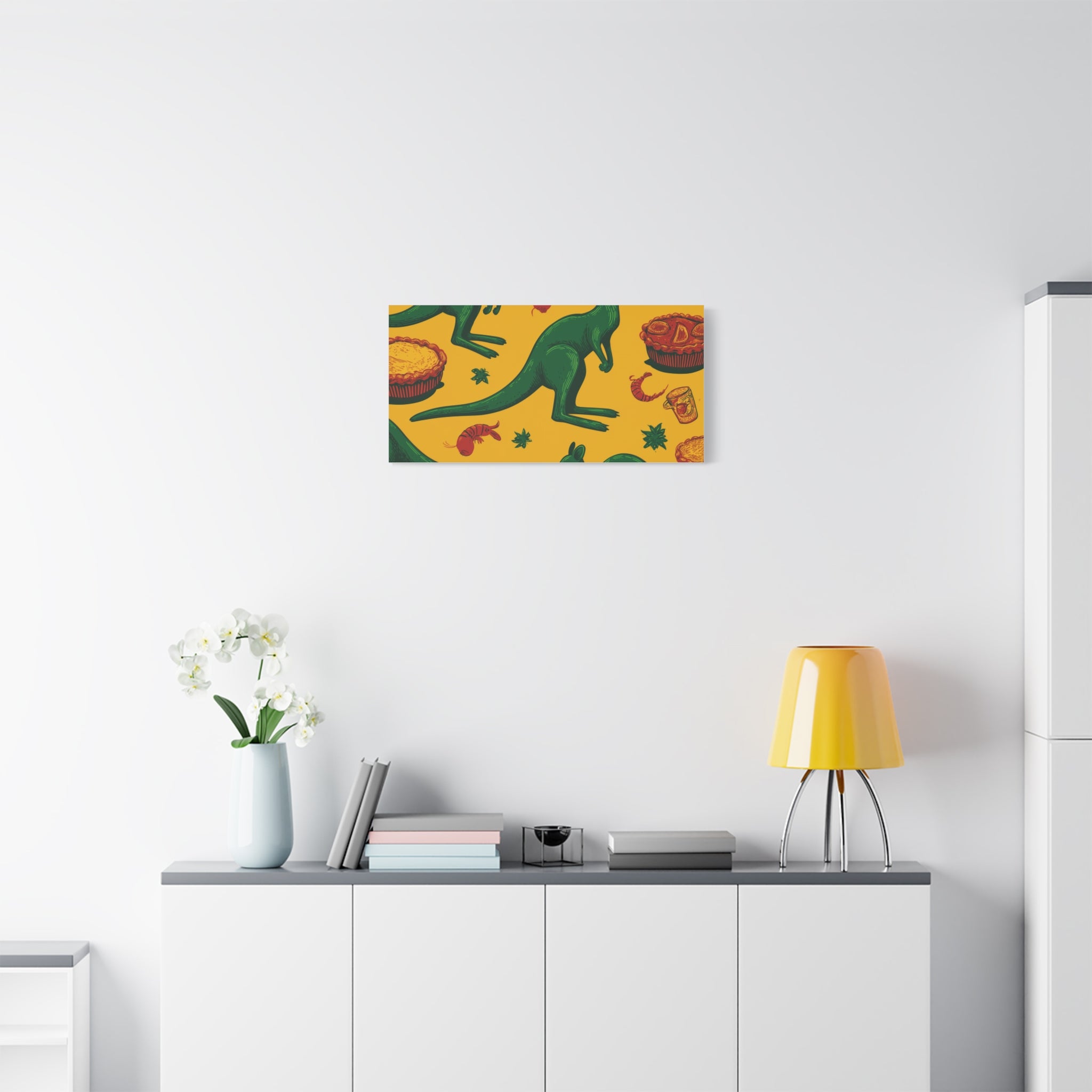 Kangaroo Canvas Wall Art, Vibrant Animal Decor, Unique Gift for Nature Lovers, Fun Kitchen Wall Hanging, Australian Themed Art