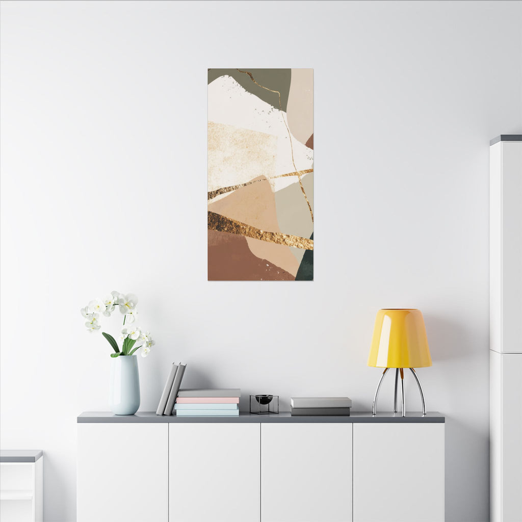 Canvas Print, Abstract Earthy Gold Wall Art, Modern Designer Home Decor, Stretched Matte Canvas; Thick, Multi-Size, Office Decor