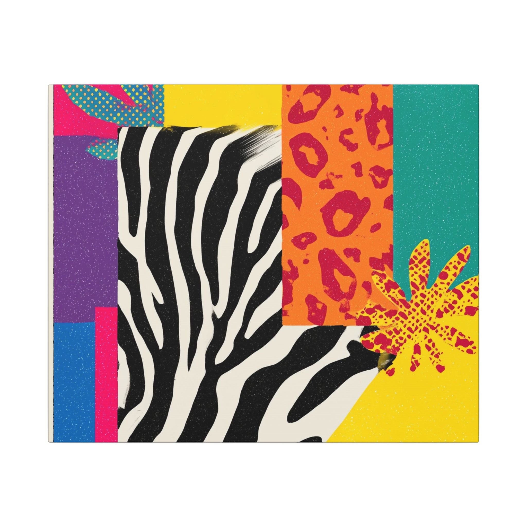 Pop Geometry: Zebra Leopard Fusion, Geometric Color Block, Modern Abstract Design   |   Custom Orders Accepted