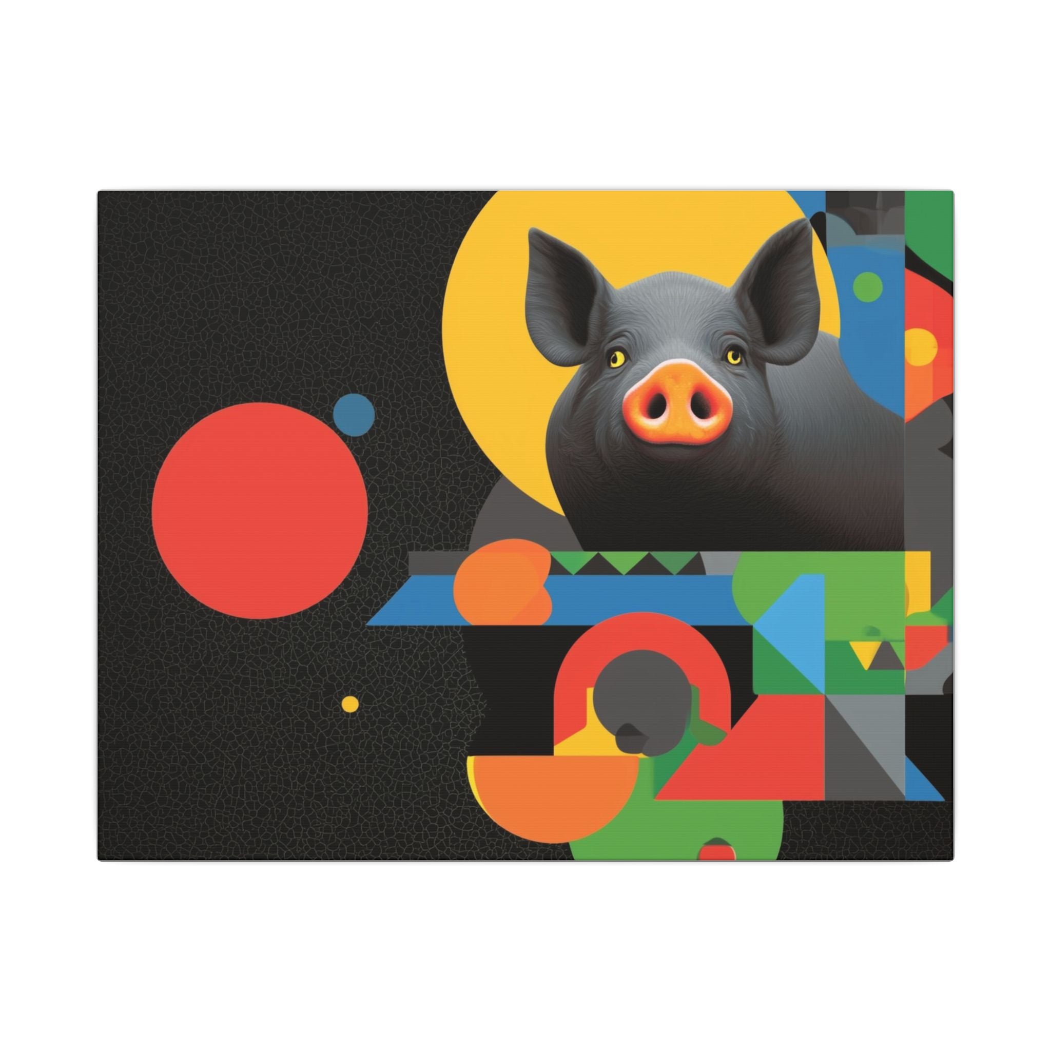 Geometric Pig Odyssey: Abstract Graphic Design Poster, Avant-Garde Animal Art   |    Custom Orders Available