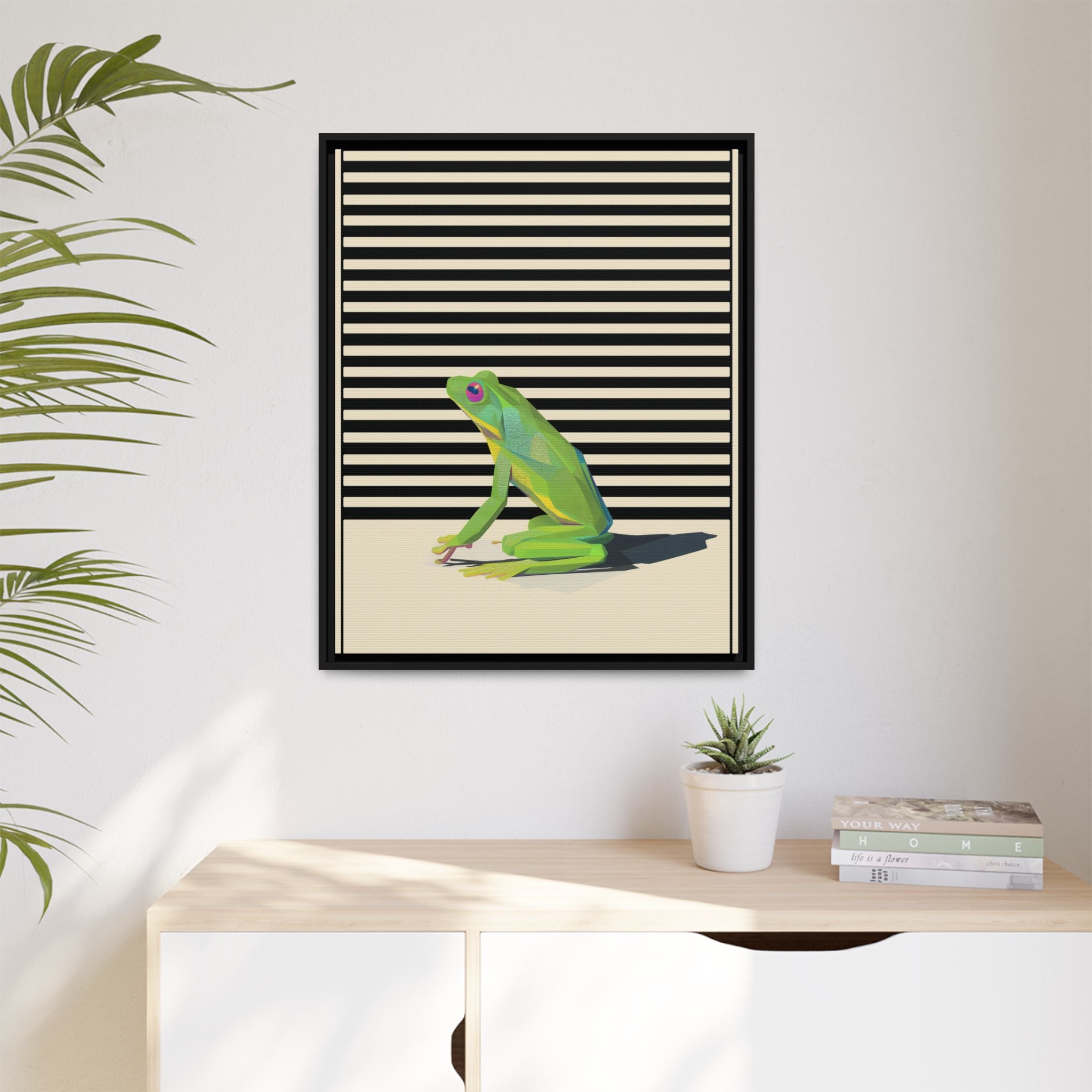 Geometric Frog Persona: Modern Wildlife Illustration, Vibrant Graphic Design   |  Personalized & Custom Orders Available