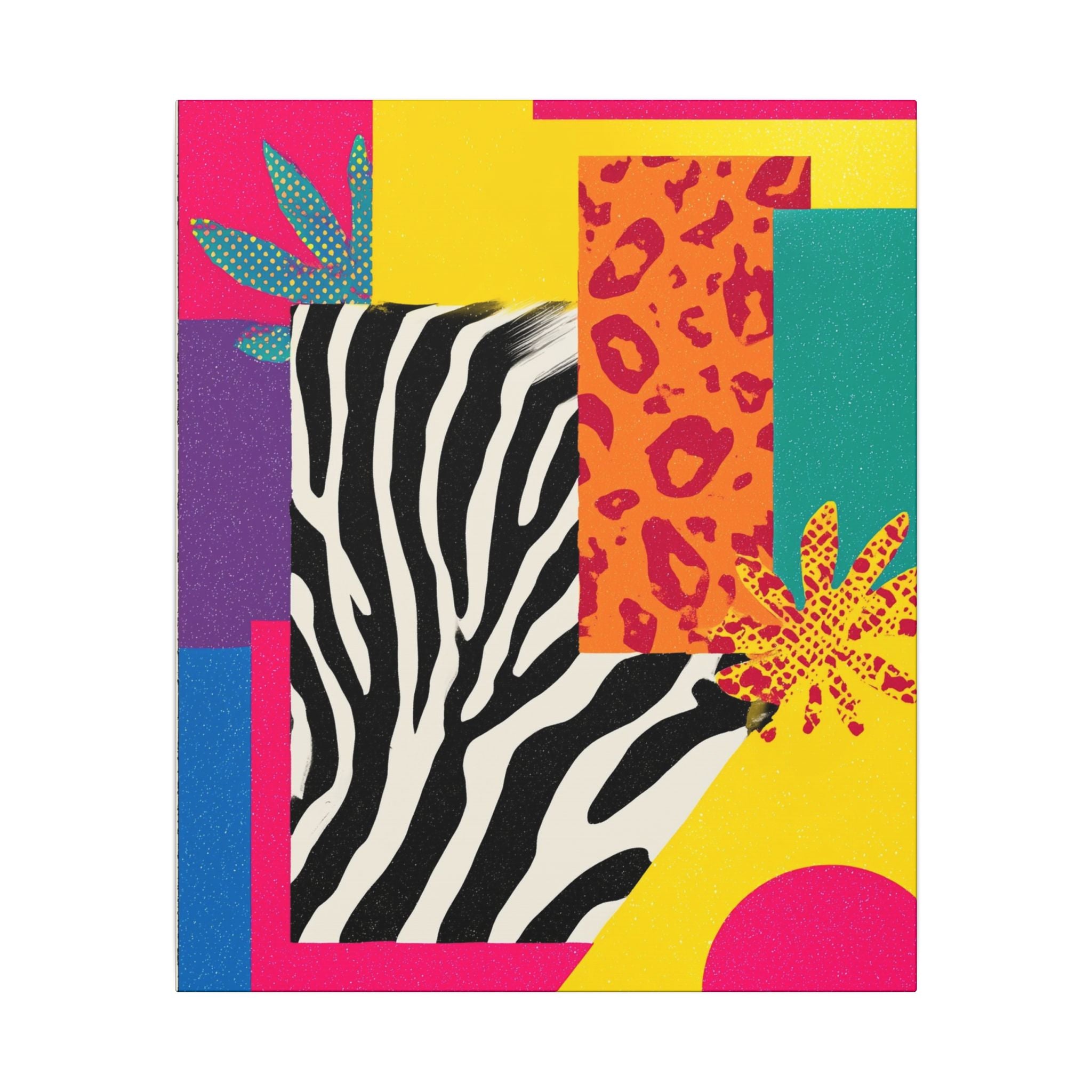 Pop Geometry: Zebra Leopard Fusion, Geometric Color Block, Modern Abstract Design   |   Custom Orders Accepted