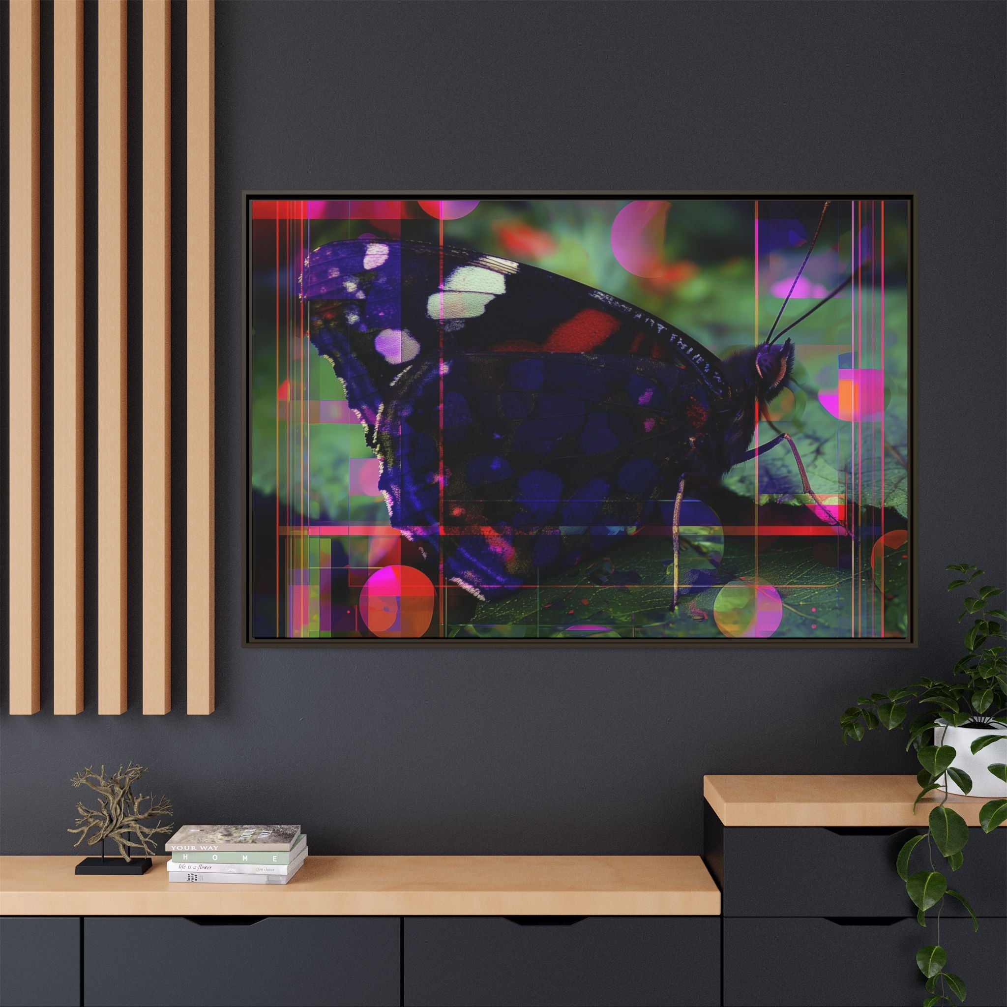 Geometric Butterfly Framed Print: Digital Glitch Butterfly Art, Geometric Nature Photography   |  Personalized & Custom Orders Available