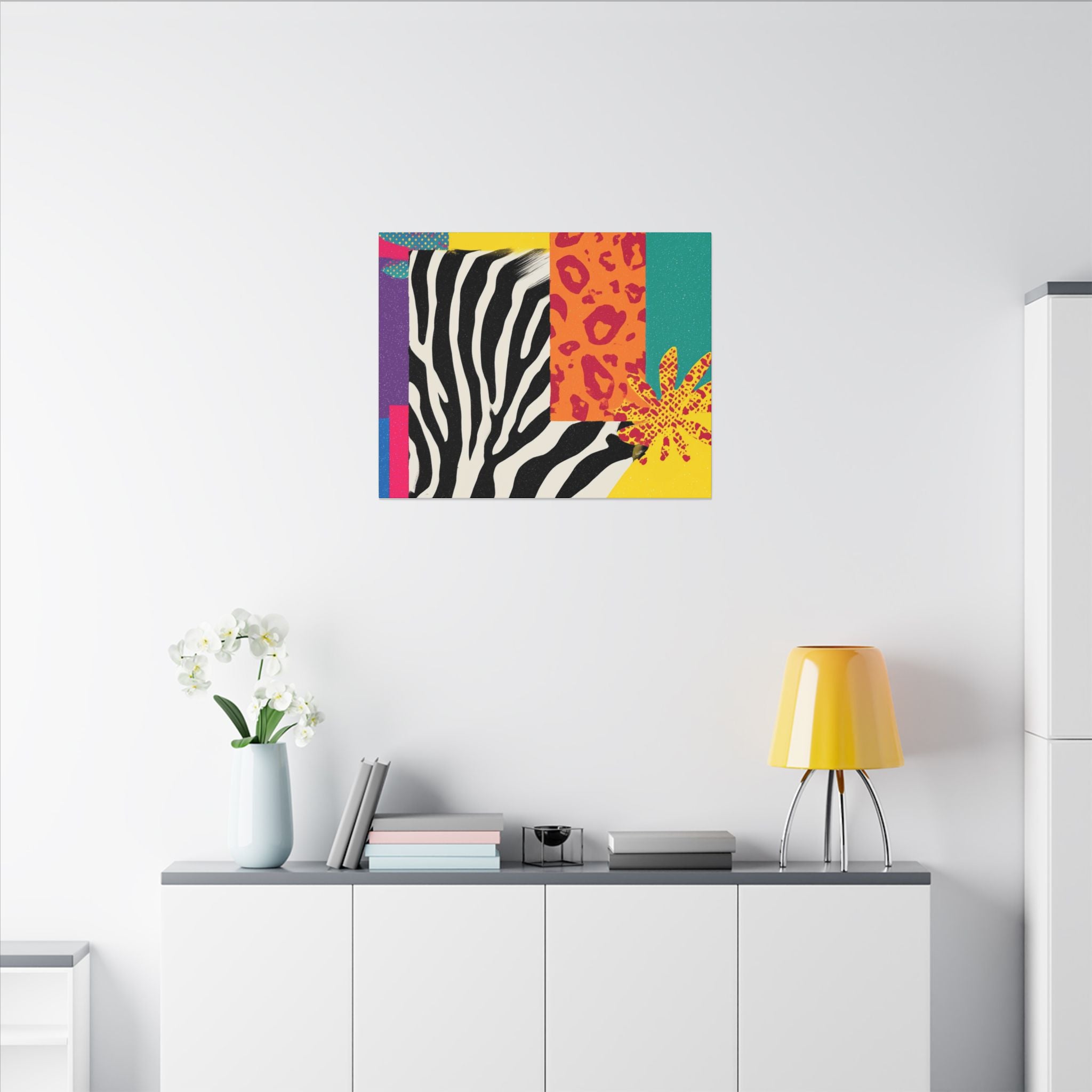 Copy of Pop Geometry: Zebra Leopard Fusion, Geometric Color Block, Modern Abstract Design   |   Custom Orders Accepted