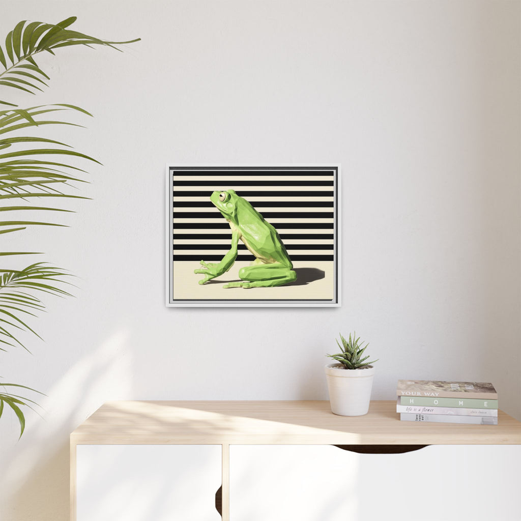 Geometric Frog Framed Print : Low-Poly Amphibian Design, Contemporary Minimalist Art   |  Personalized & Custom Orders Available