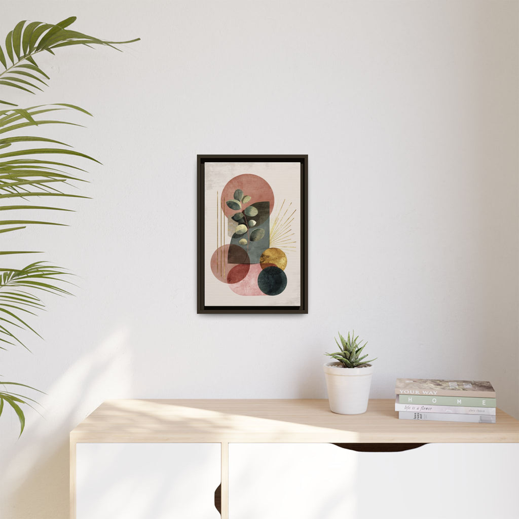 Botanical Geometric Symphony: Eucalyptus Harmony, Metallic Intersections, Modern Earth Tones   |   Custom Orders Accepted