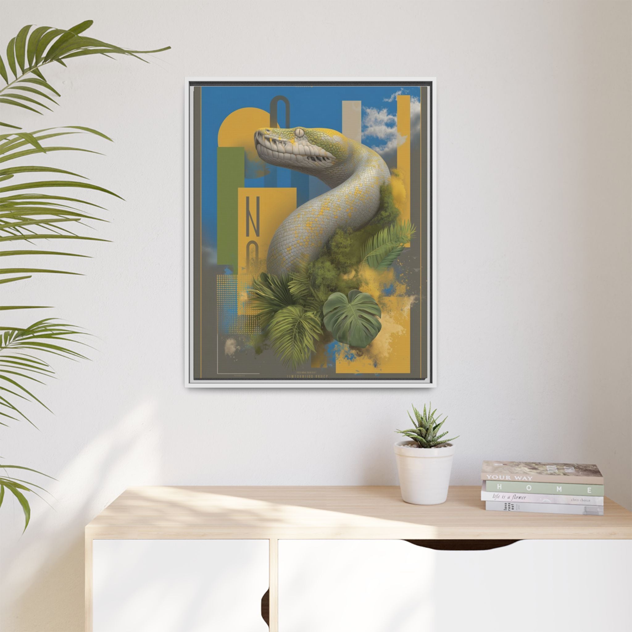 Serpent's Geometry: Tropical Anaconda Graphic Design, Modern Wildlife Illustration   |  Personalized & Custom Orders Available