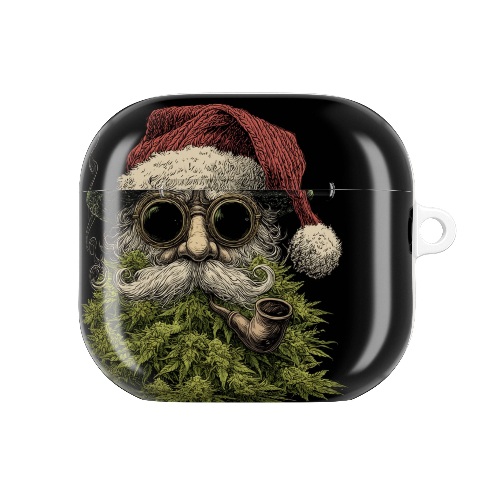 Festive Smoking Santa AirPod Case, Christmas Gift, Holiday Accessory, Trendy Tech Cover, Unique Earbud Holder