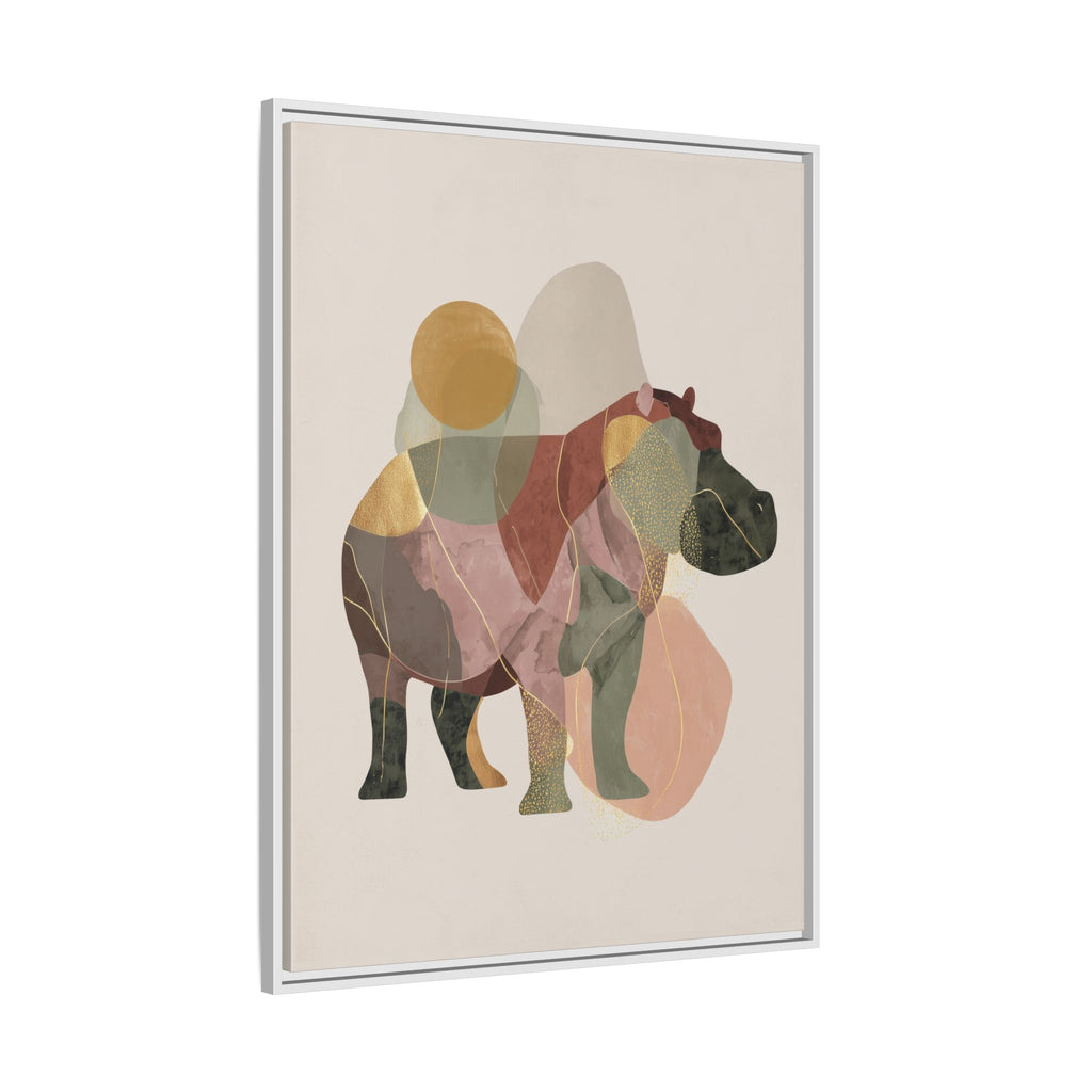Geometric Hippo: Abstract Animal Art, Modern Watercolor Shapes   |  Personalized & Custom Orders Available